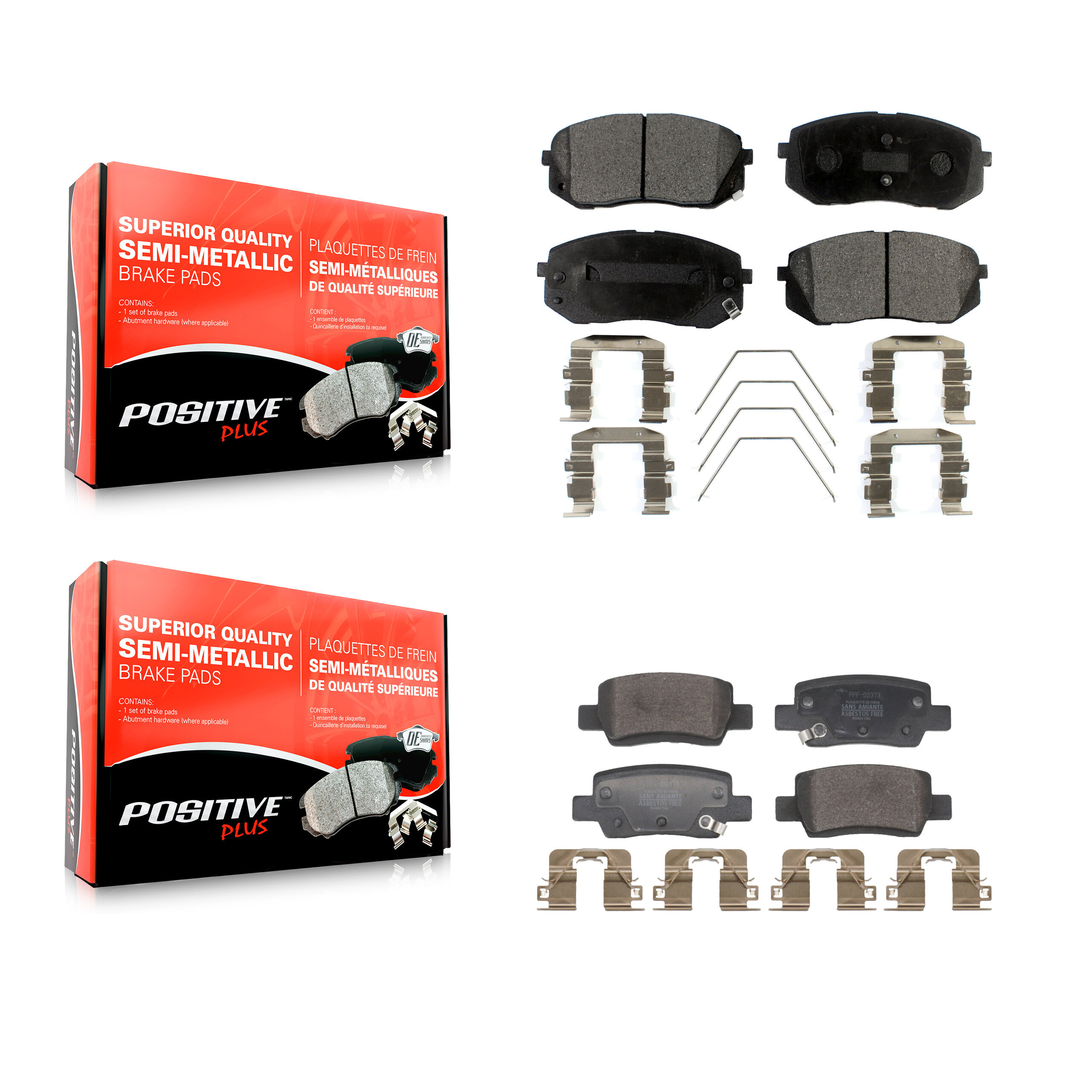 Positive Plus - KPF-100718 - Front and Rear Disc Brake Pad Kits