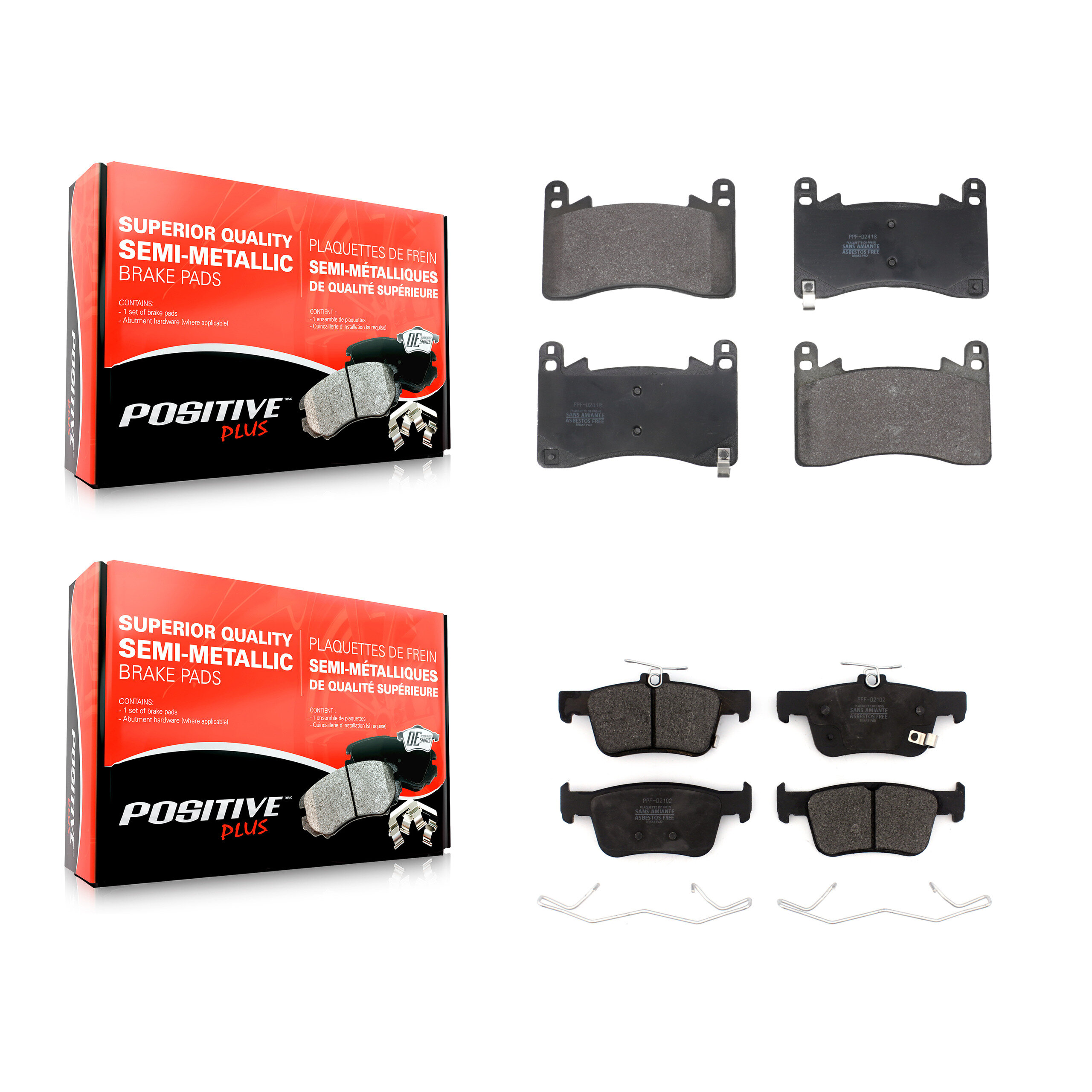 Positive Plus - KPF-100722 - Front and Rear Disc Brake Pad Kits