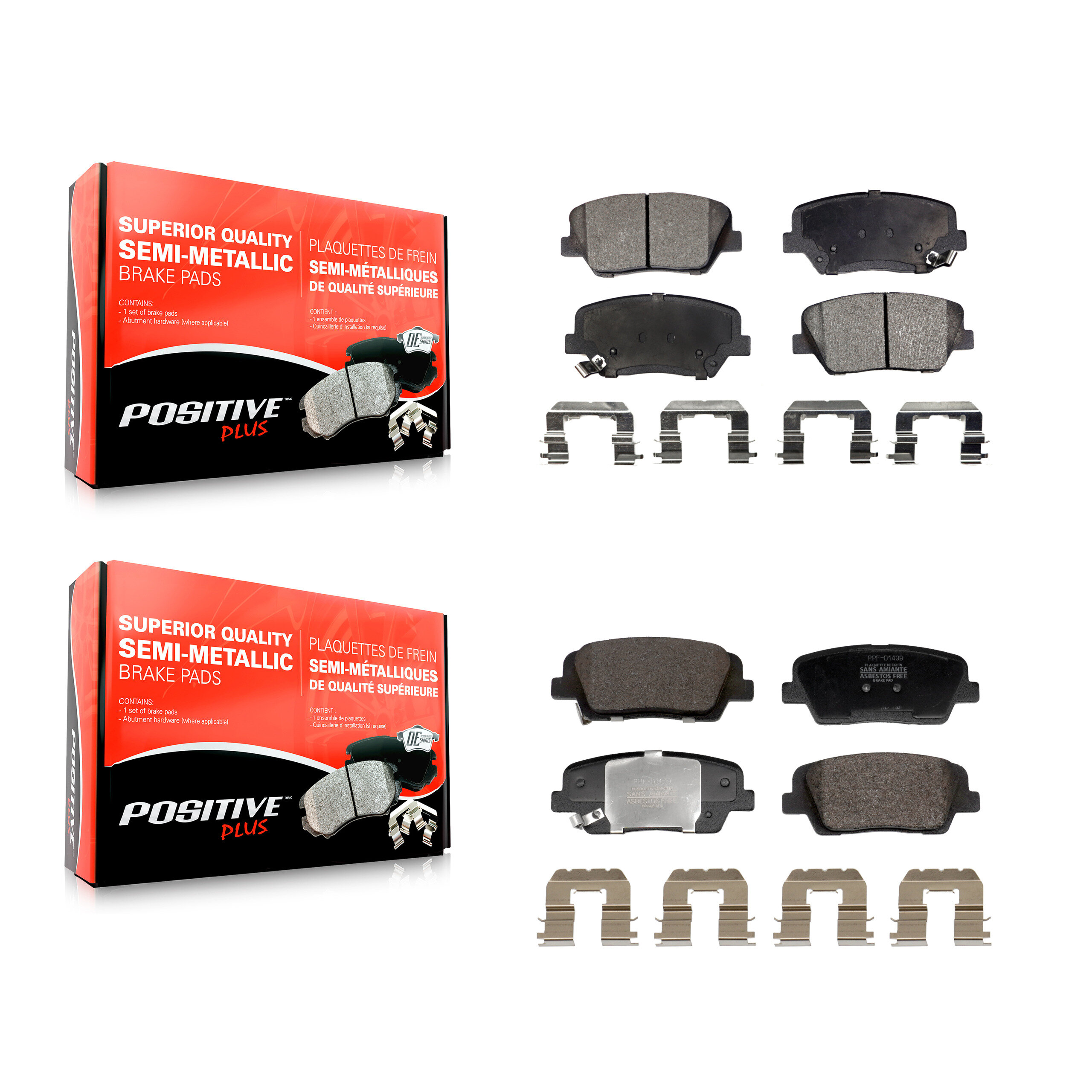 Positive Plus - KPF-100729 - Front and Rear Disc Brake Pad Kits