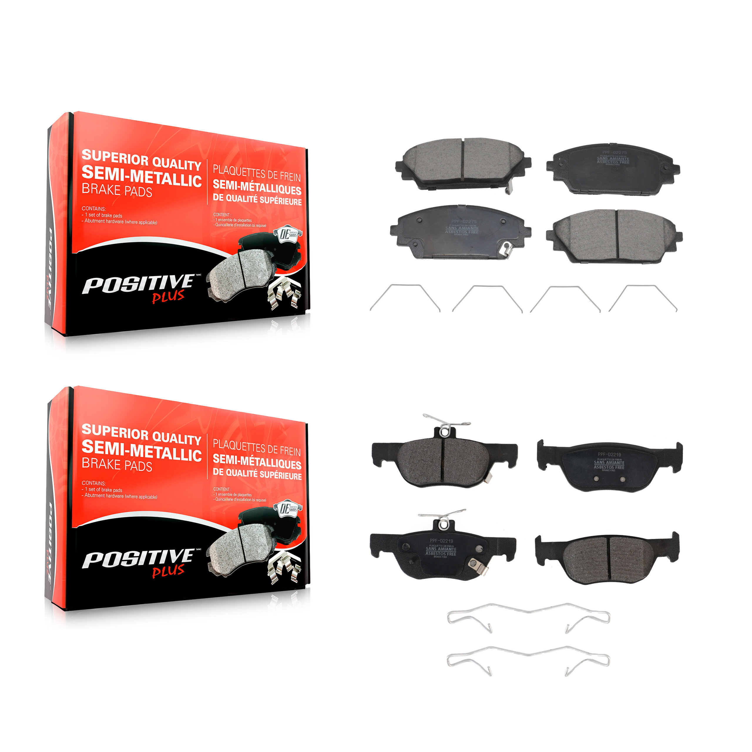 Positive Plus - KPF-100731 - Front and Rear Disc Brake Pad Kits