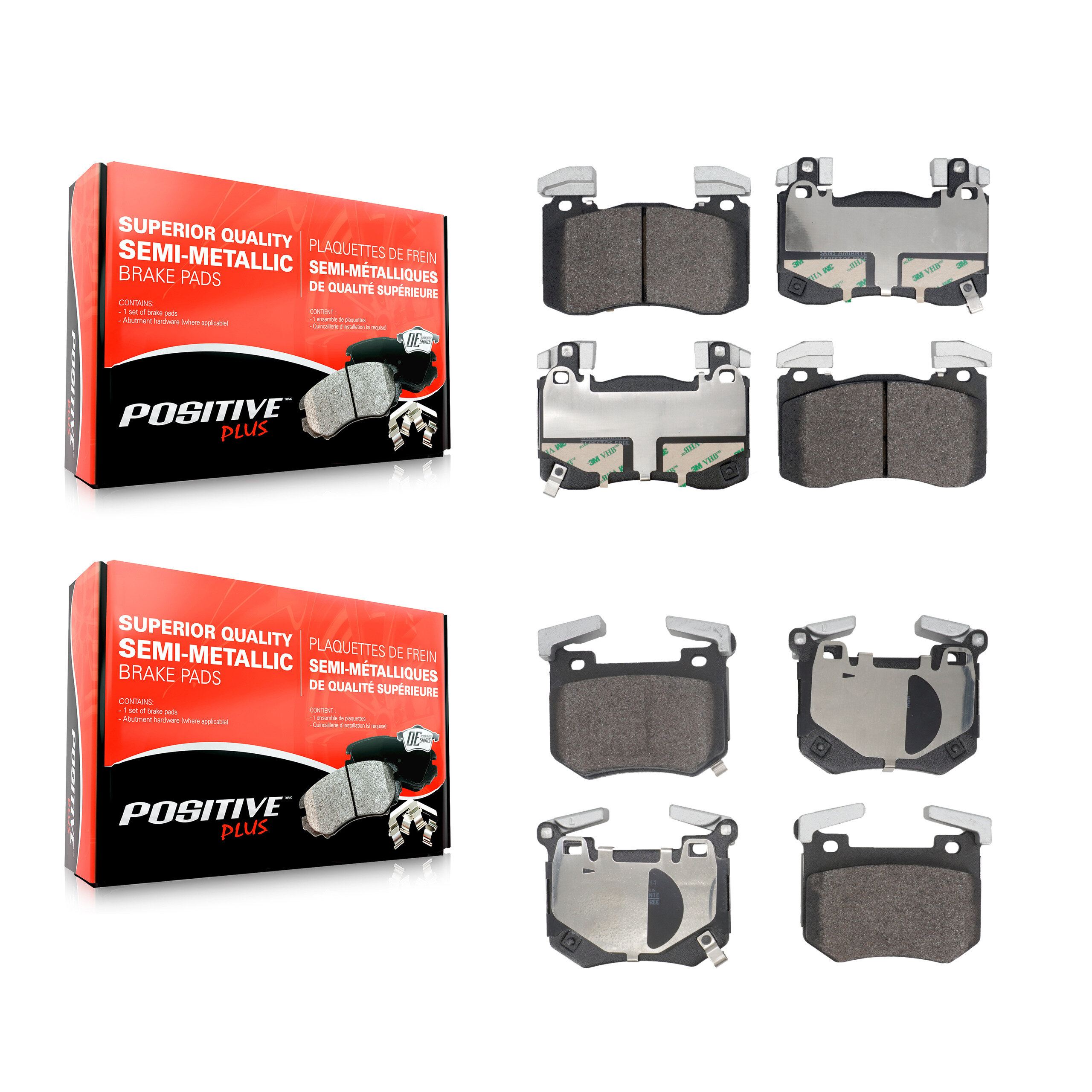 Positive Plus - KPF-100734 - Front and Rear Disc Brake Pad Kits