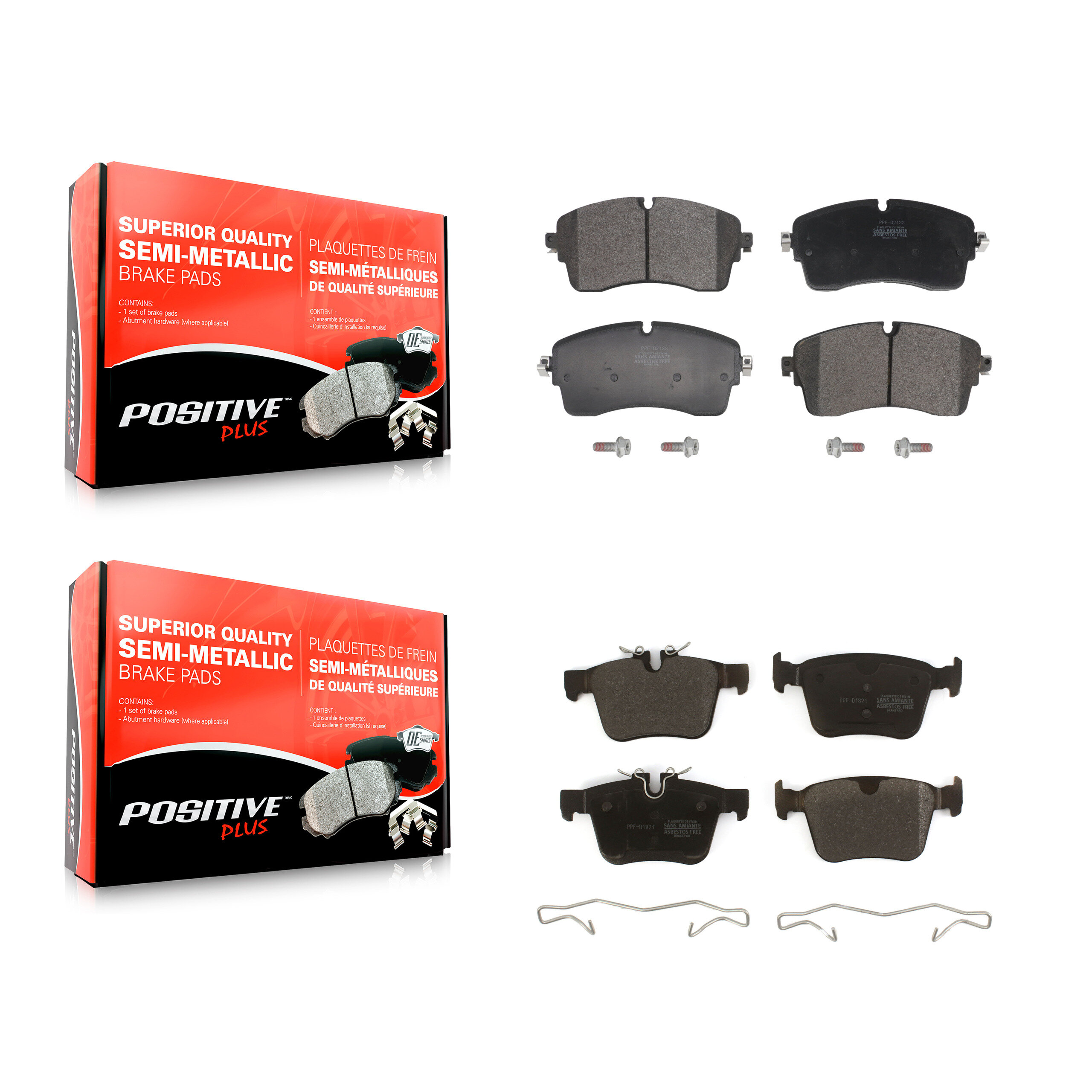 Positive Plus - KPF-100736 - Front and Rear Disc Brake Pad Kits