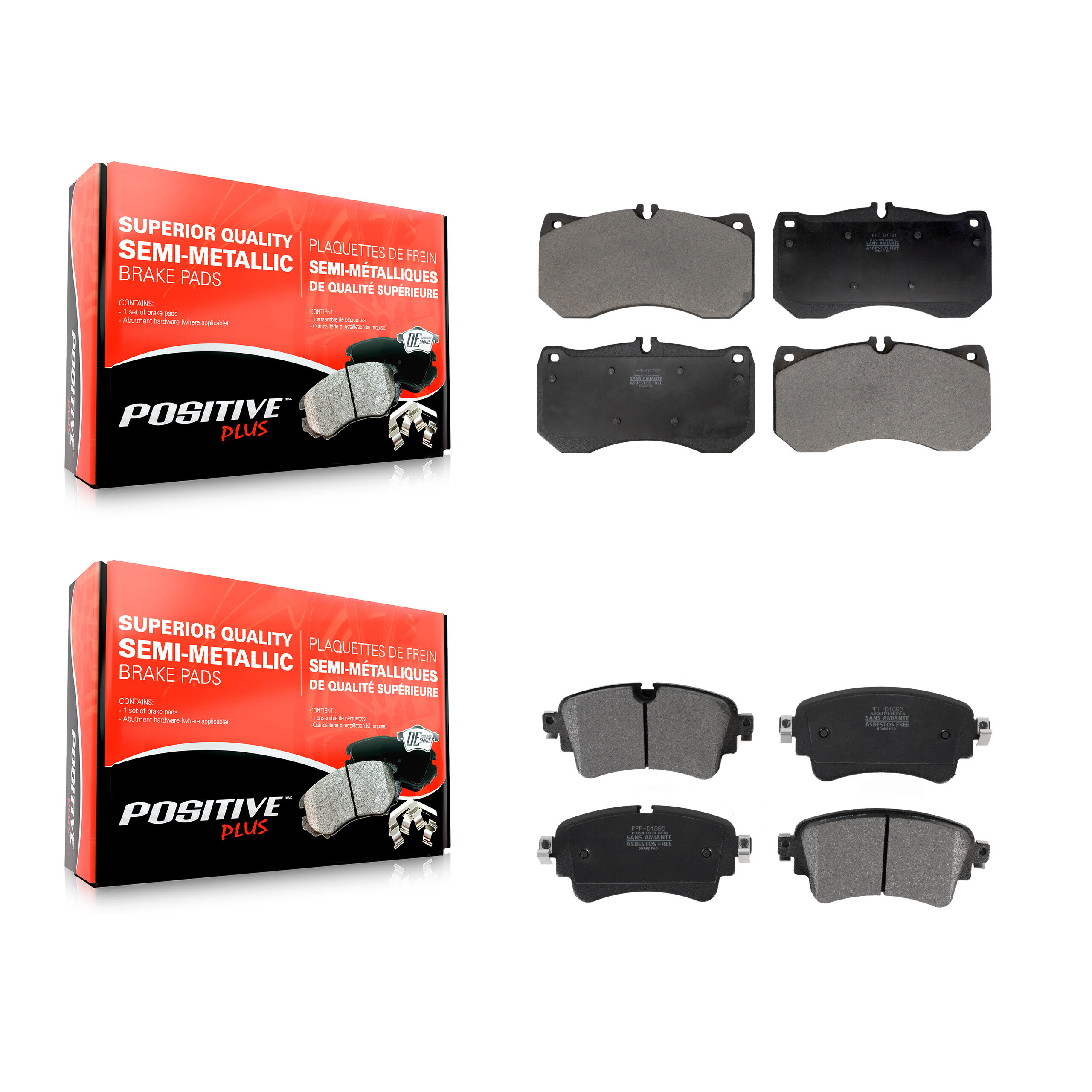 Positive Plus - KPF-100737 - Front and Rear Disc Brake Pad Kits