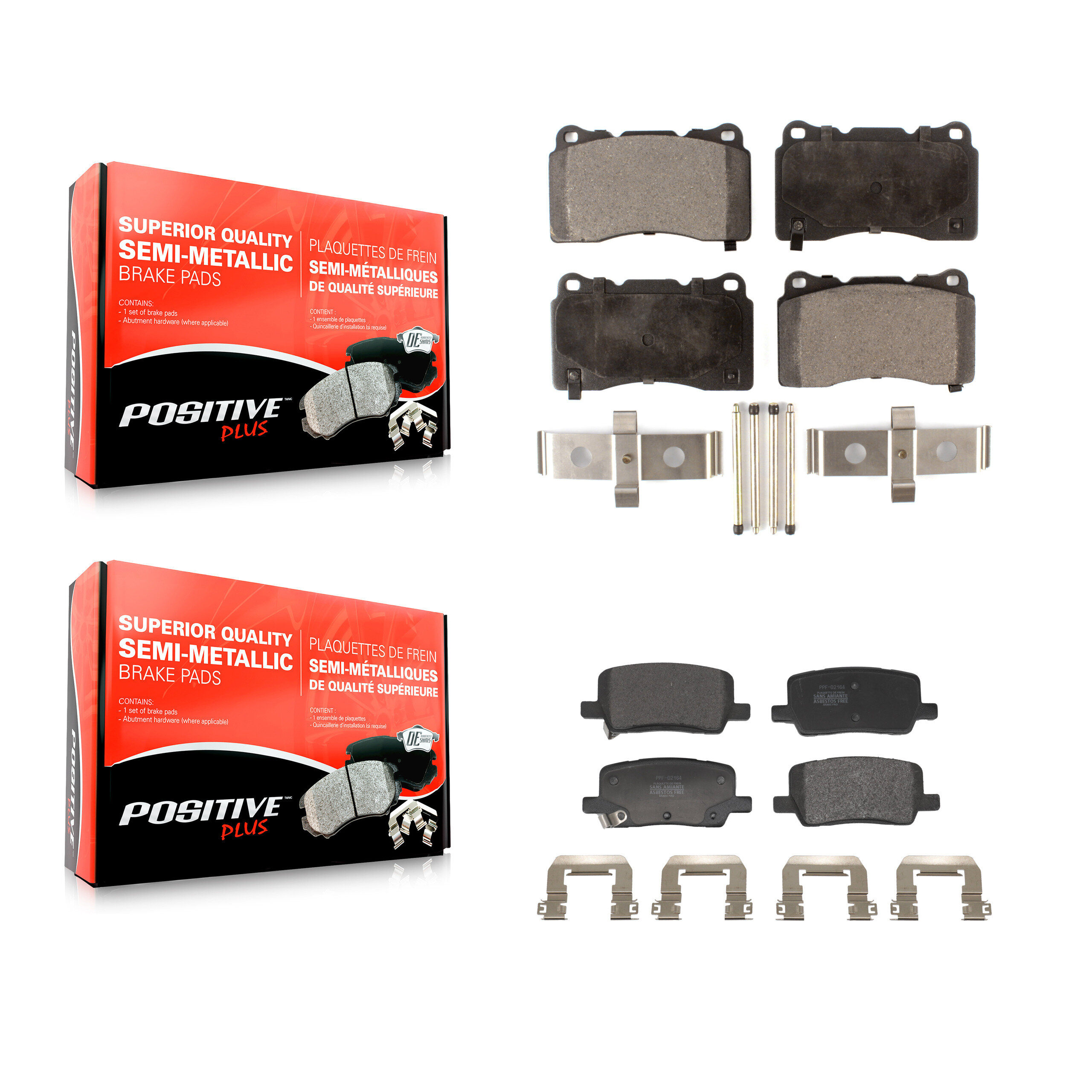 Positive Plus - KPF-100739 - Front and Rear Disc Brake Pad Kits
