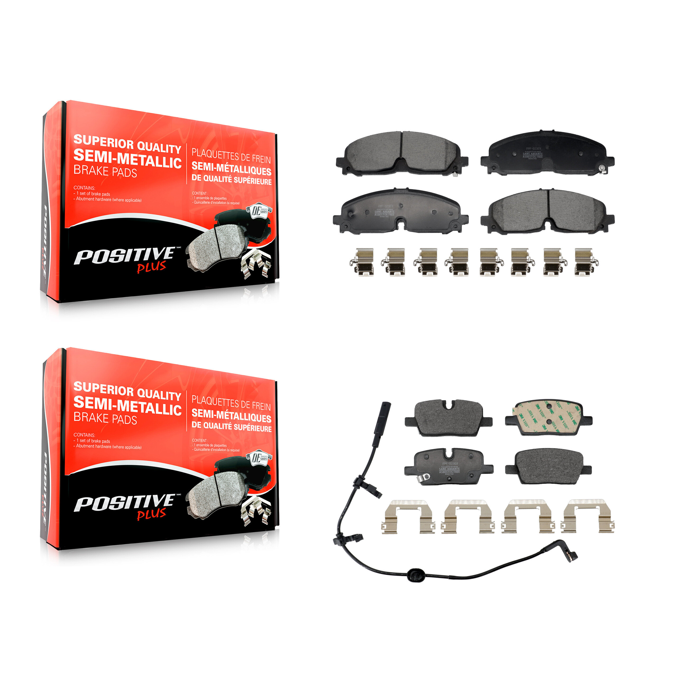 Positive Plus - KPF-100745 - Front and Rear Disc Brake Pad Kits