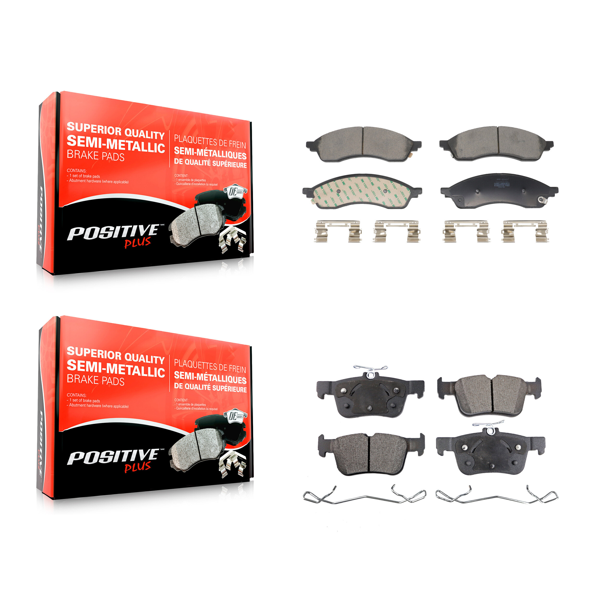 Positive Plus - KPF-100746 - Front and Rear Disc Brake Pad Kits