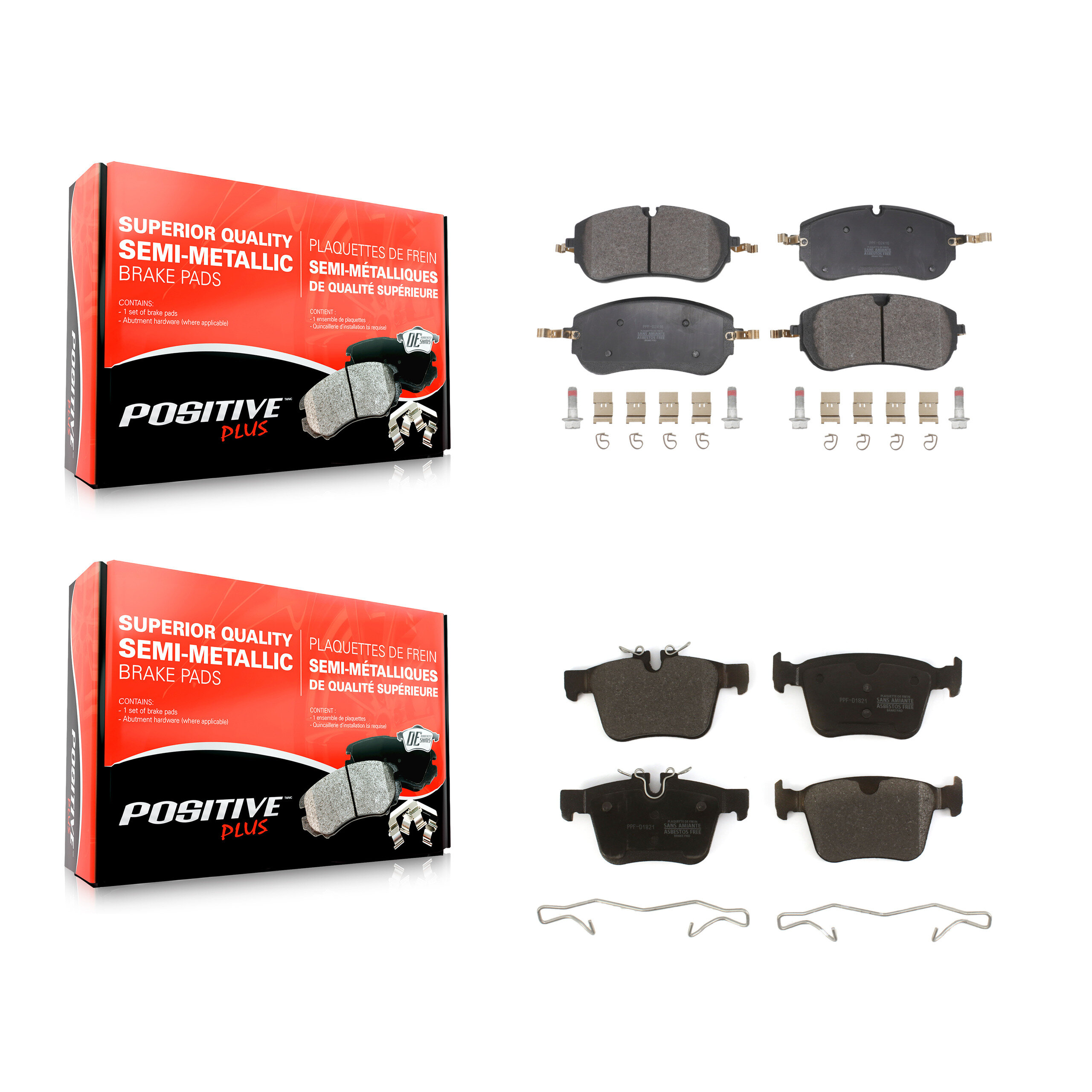 Positive Plus - KPF-100747 - Front and Rear Disc Brake Pad Kits