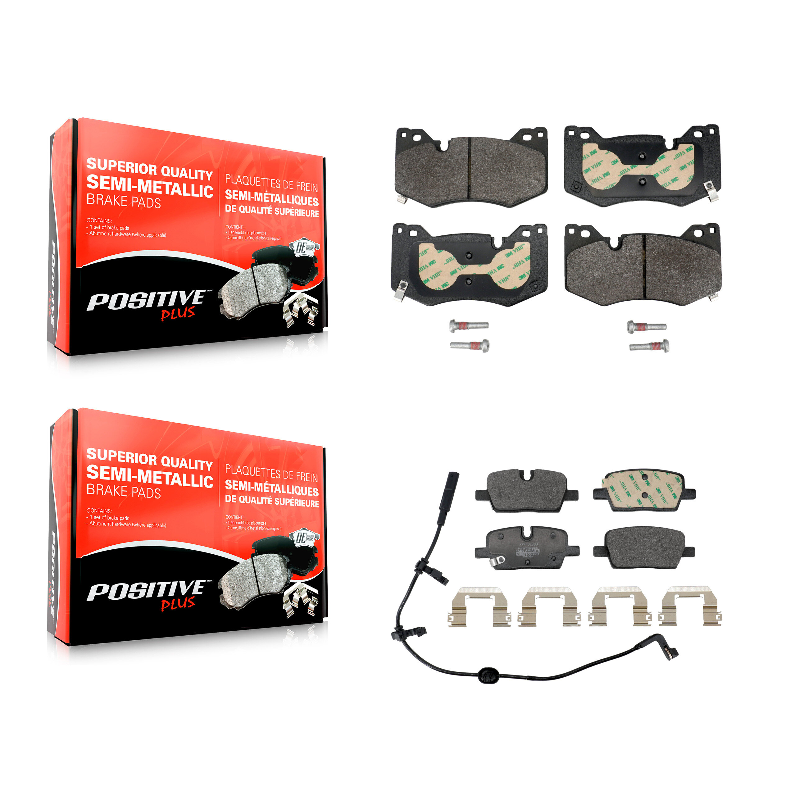 Positive Plus - KPF-100749 - Front and Rear Disc Brake Pad Kits