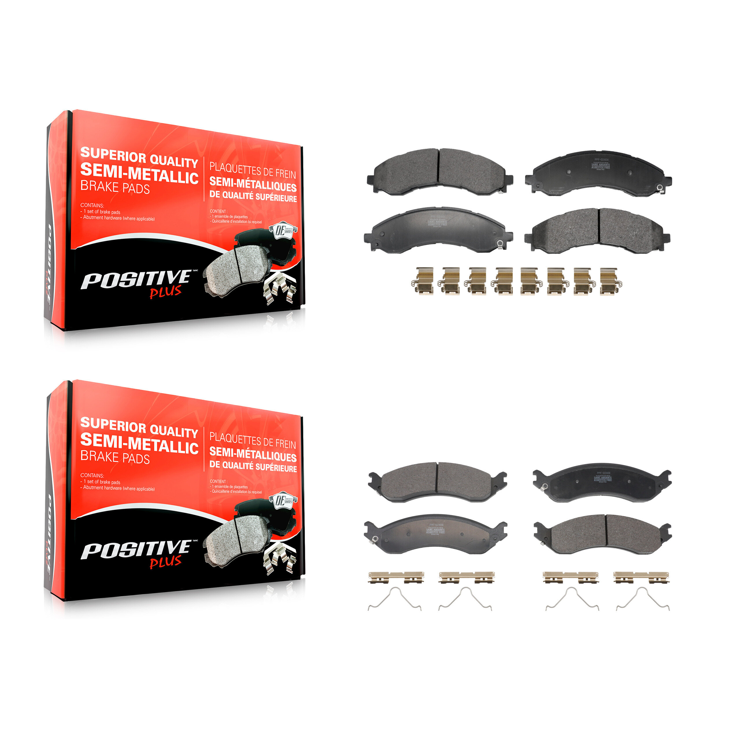 Positive Plus - KPF-100752 - Front and Rear Disc Brake Pad Kits