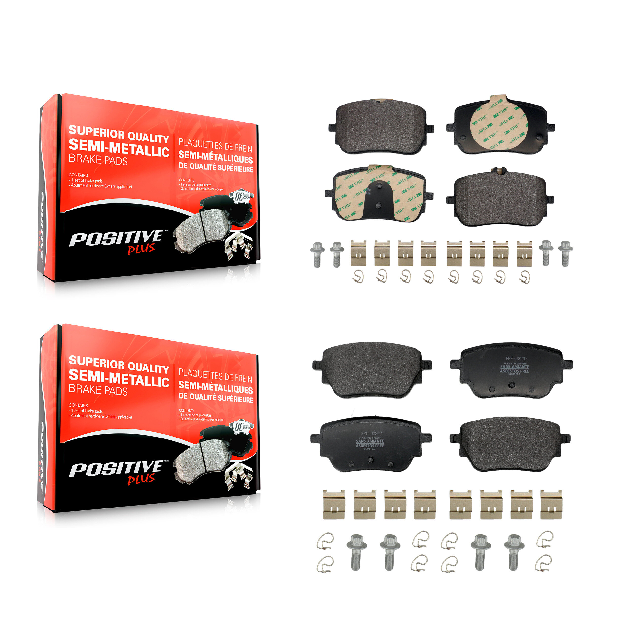 Positive Plus - KPF-100756 - Front and Rear Disc Brake Pad Kits
