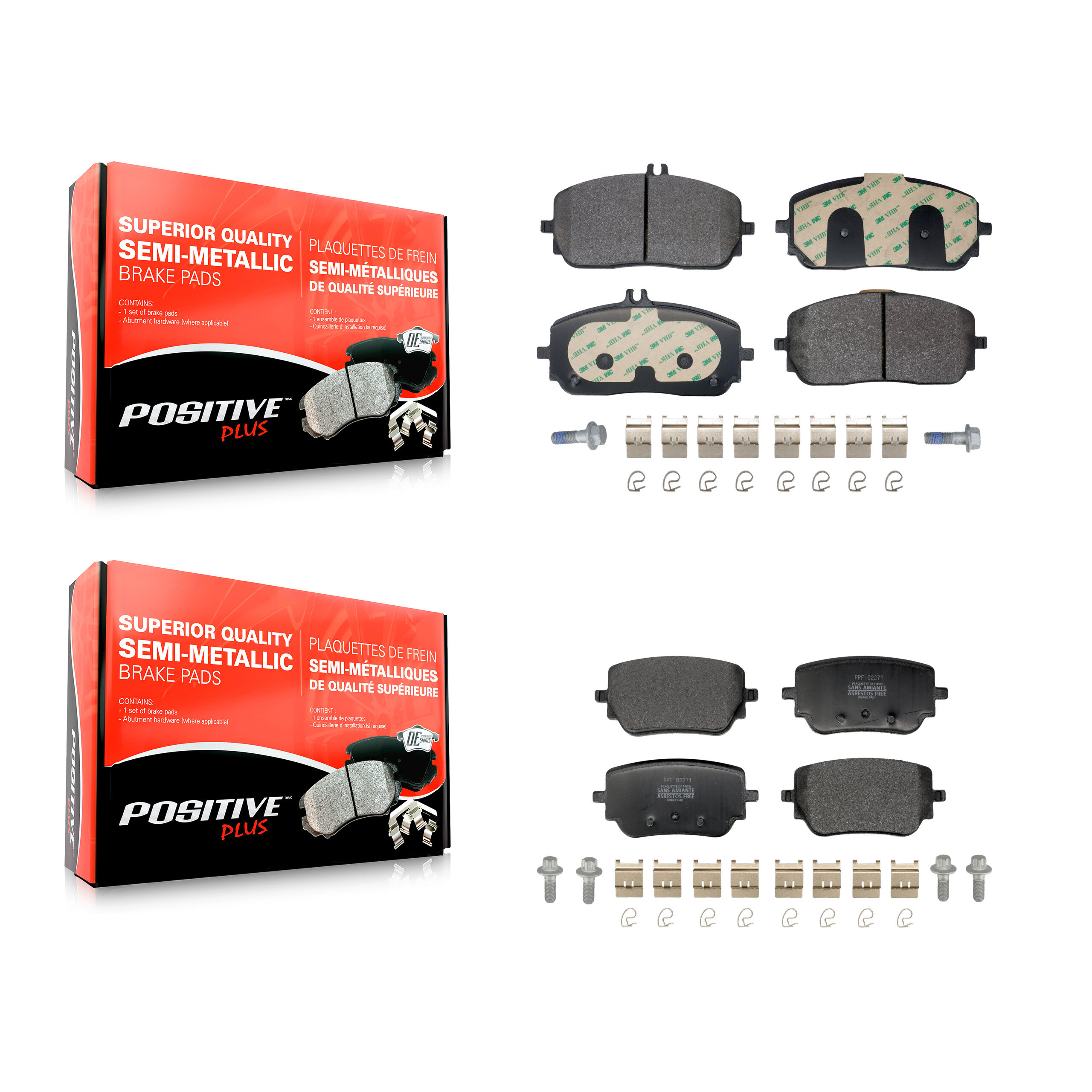 Positive Plus - KPF-100759 - Front and Rear Disc Brake Pad Kits