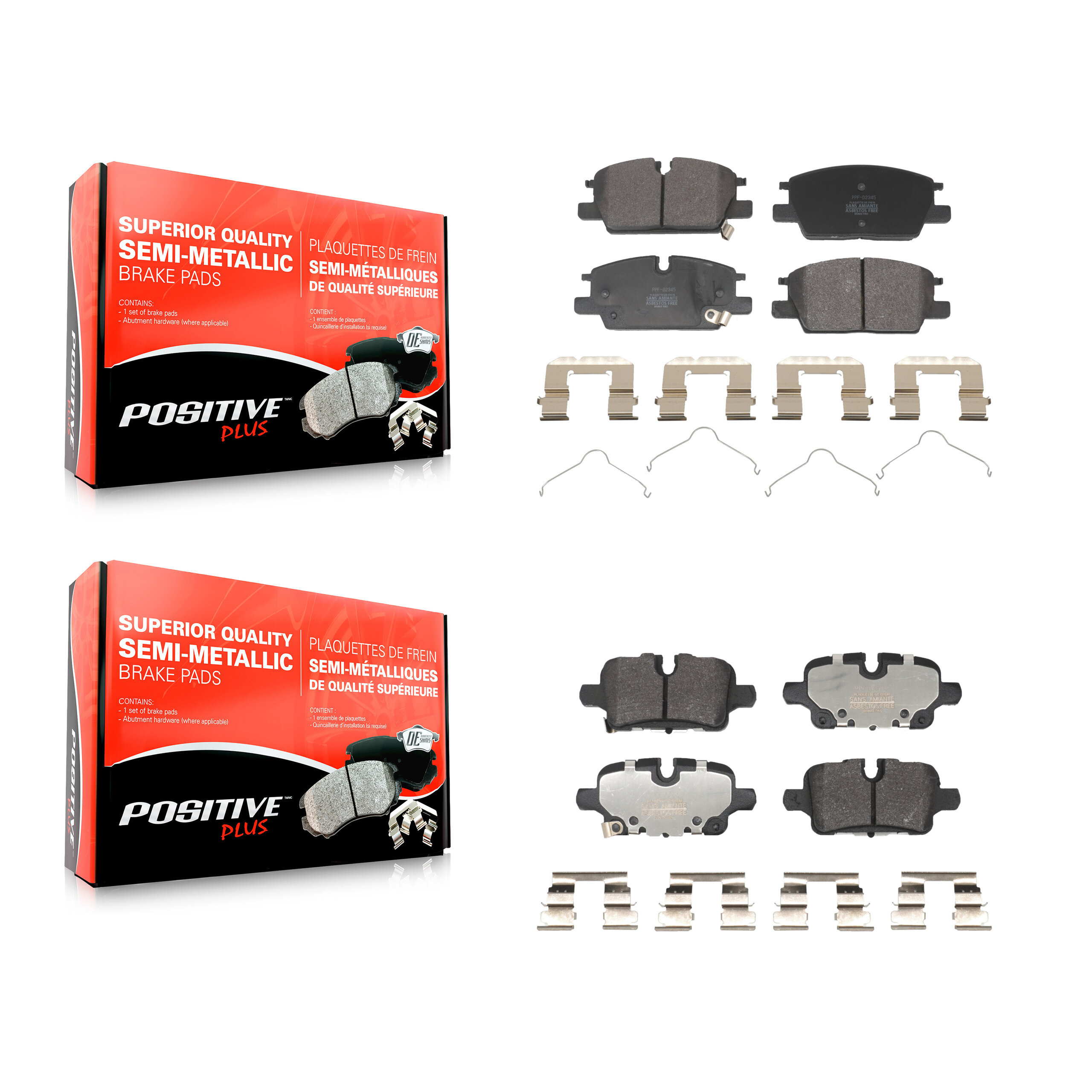 Positive Plus - KPF-100766 - Front and Rear Disc Brake Pad Kits