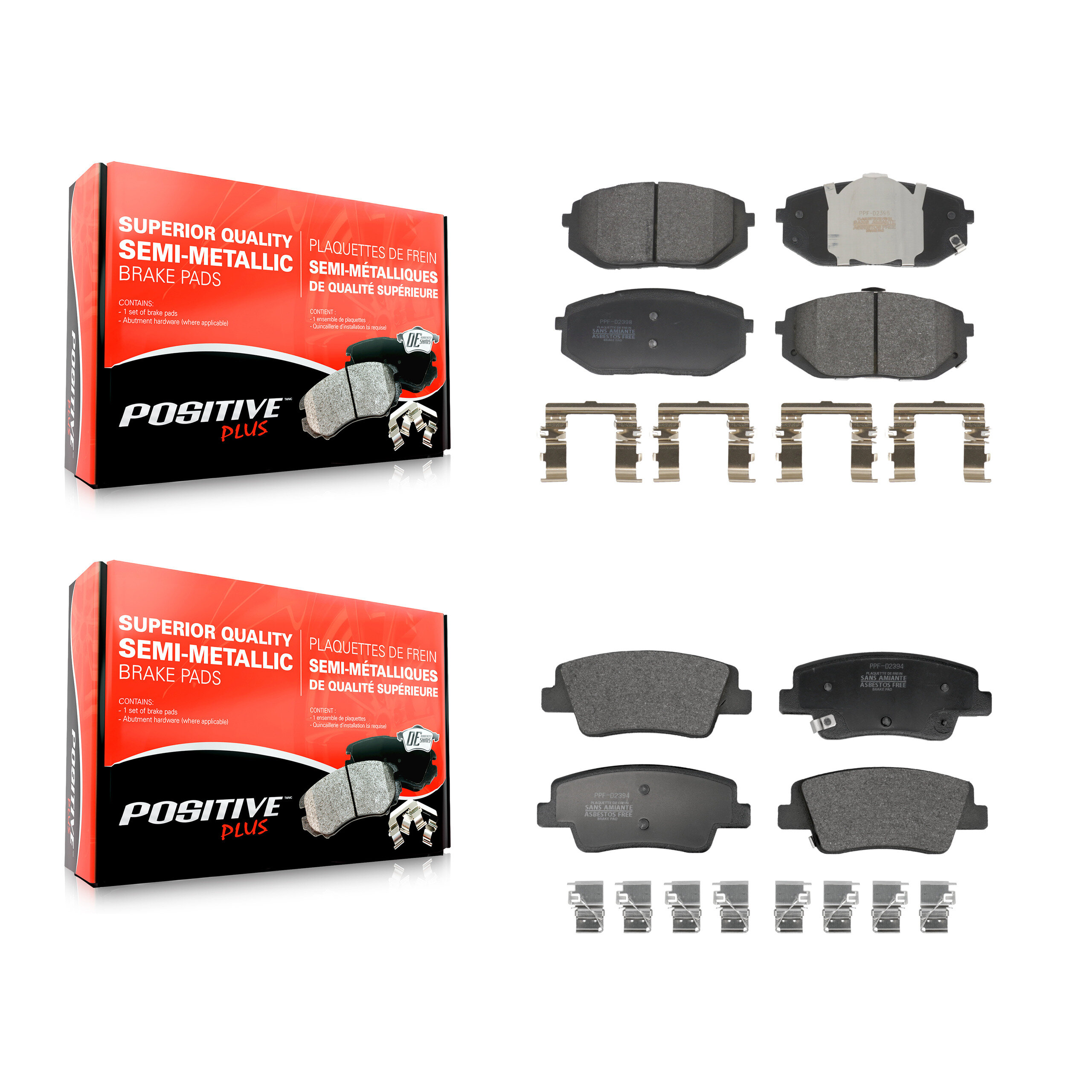 Positive Plus - KPF-100769 - Front and Rear Disc Brake Pad Kits