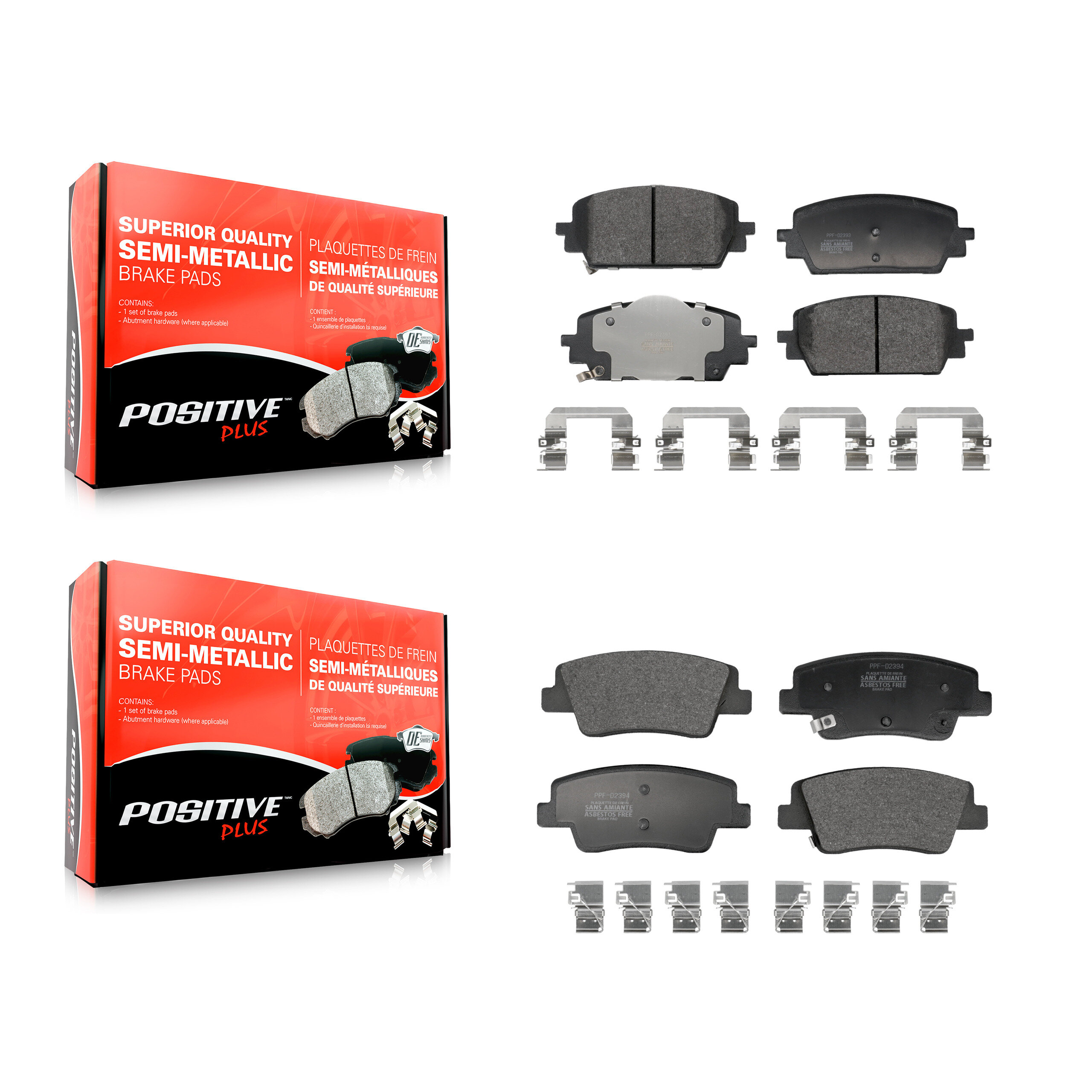 Positive Plus - KPF-100772 - Front and Rear Disc Brake Pad Kits