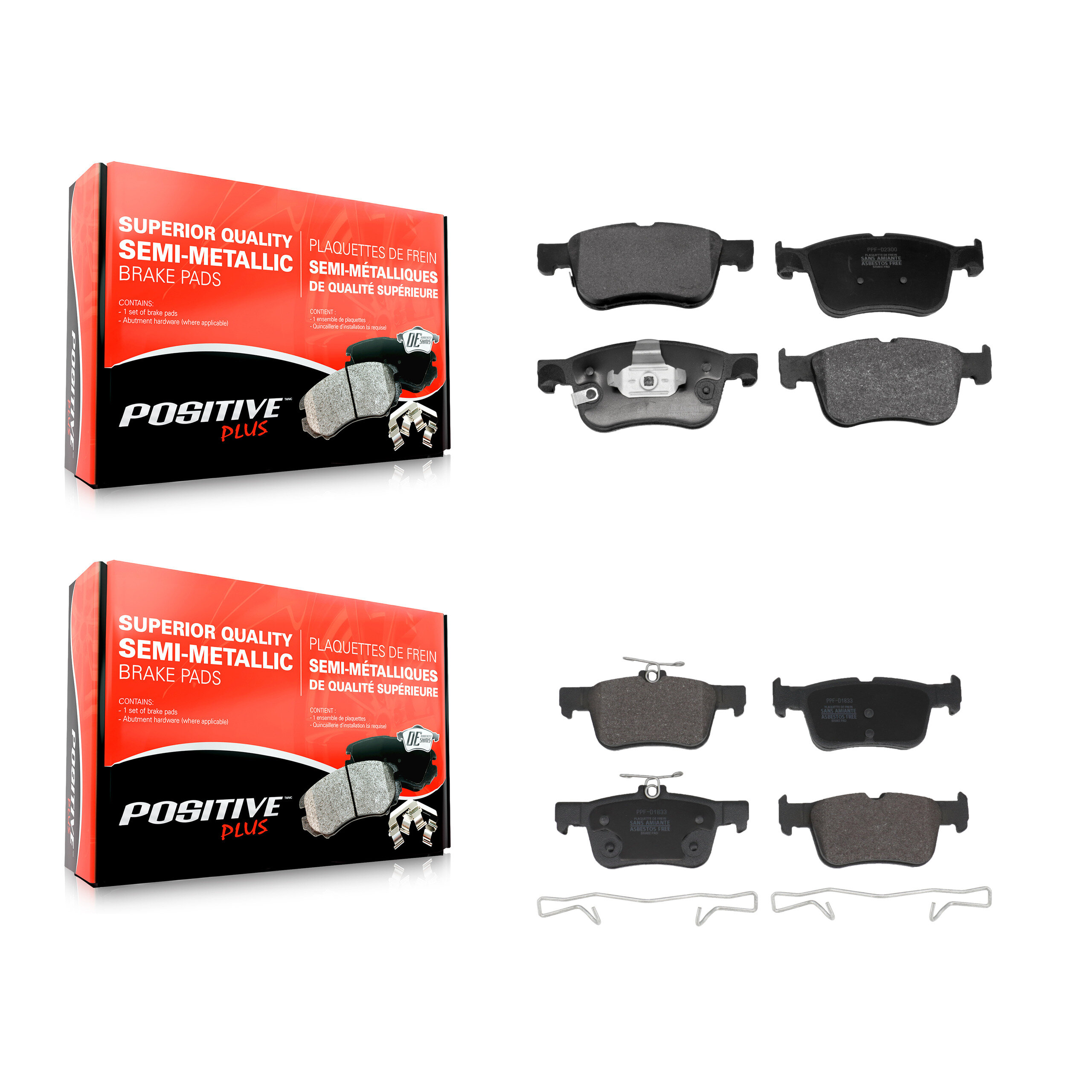 Positive Plus - KPF-100774 - Front and Rear Disc Brake Pad Kits