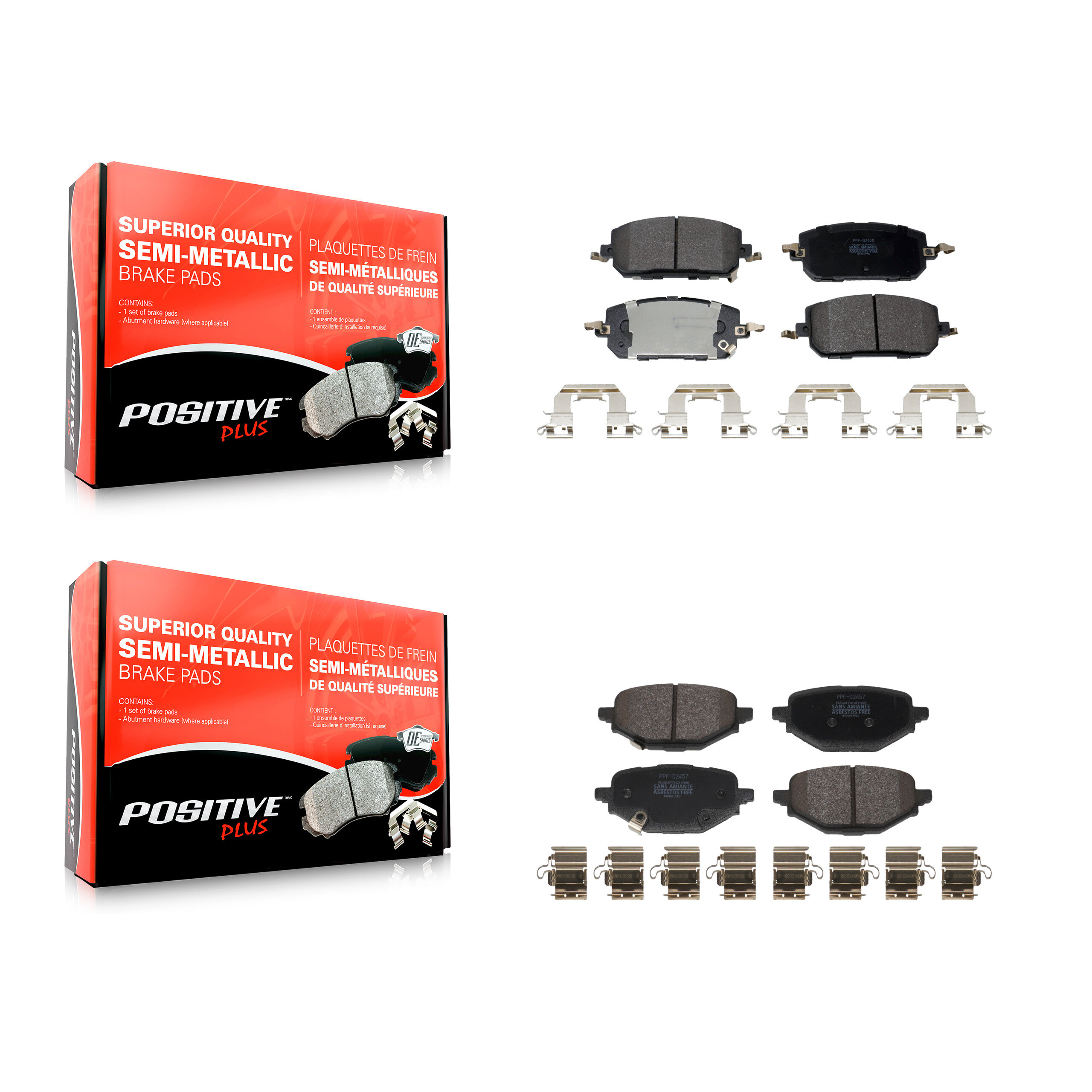 Positive Plus - KPF-100777 - Front and Rear Disc Brake Pad Kits
