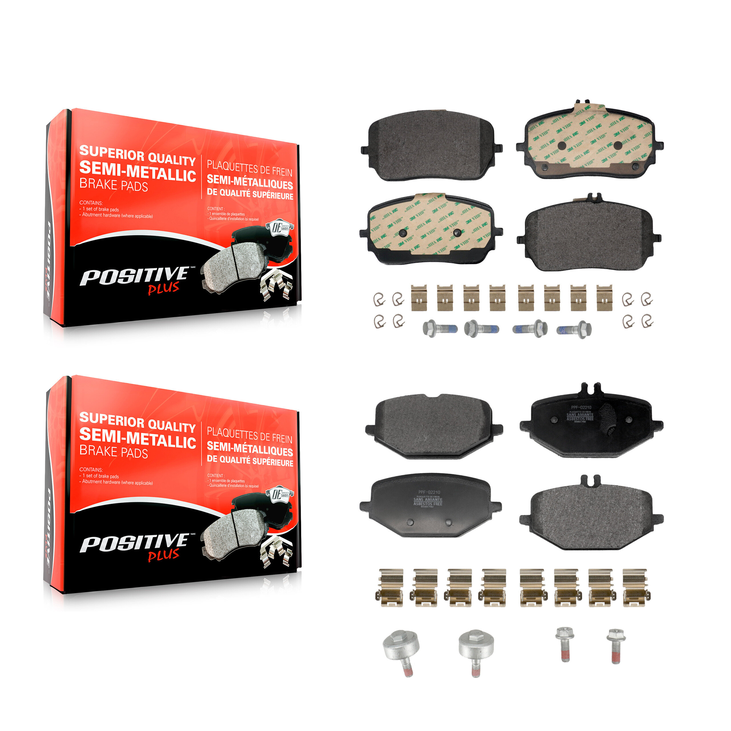 Positive Plus - KPF-100781 - Front and Rear Disc Brake Pad Kits