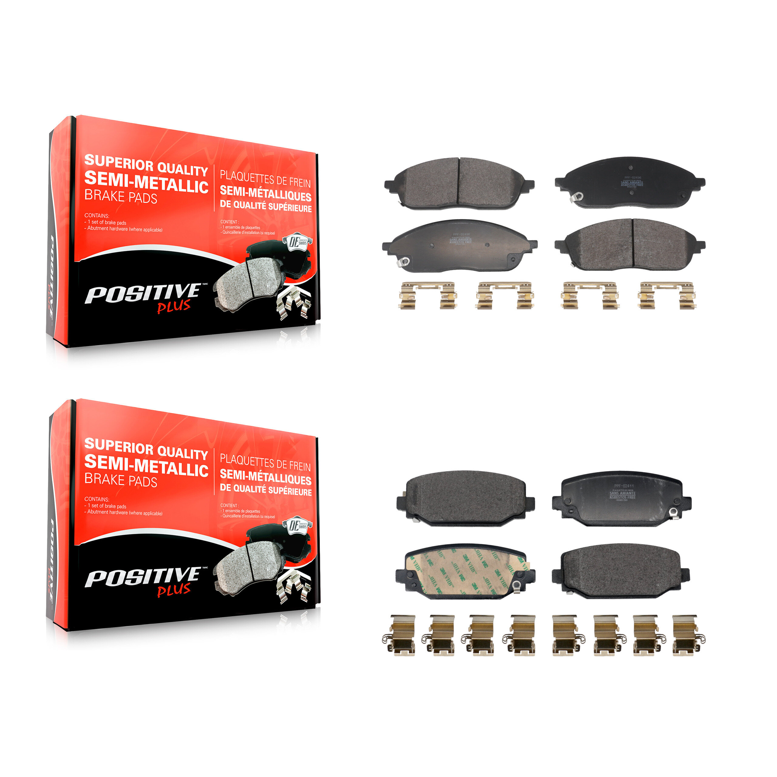 Positive Plus - KPF-100783 - Front and Rear Disc Brake Pad Kits