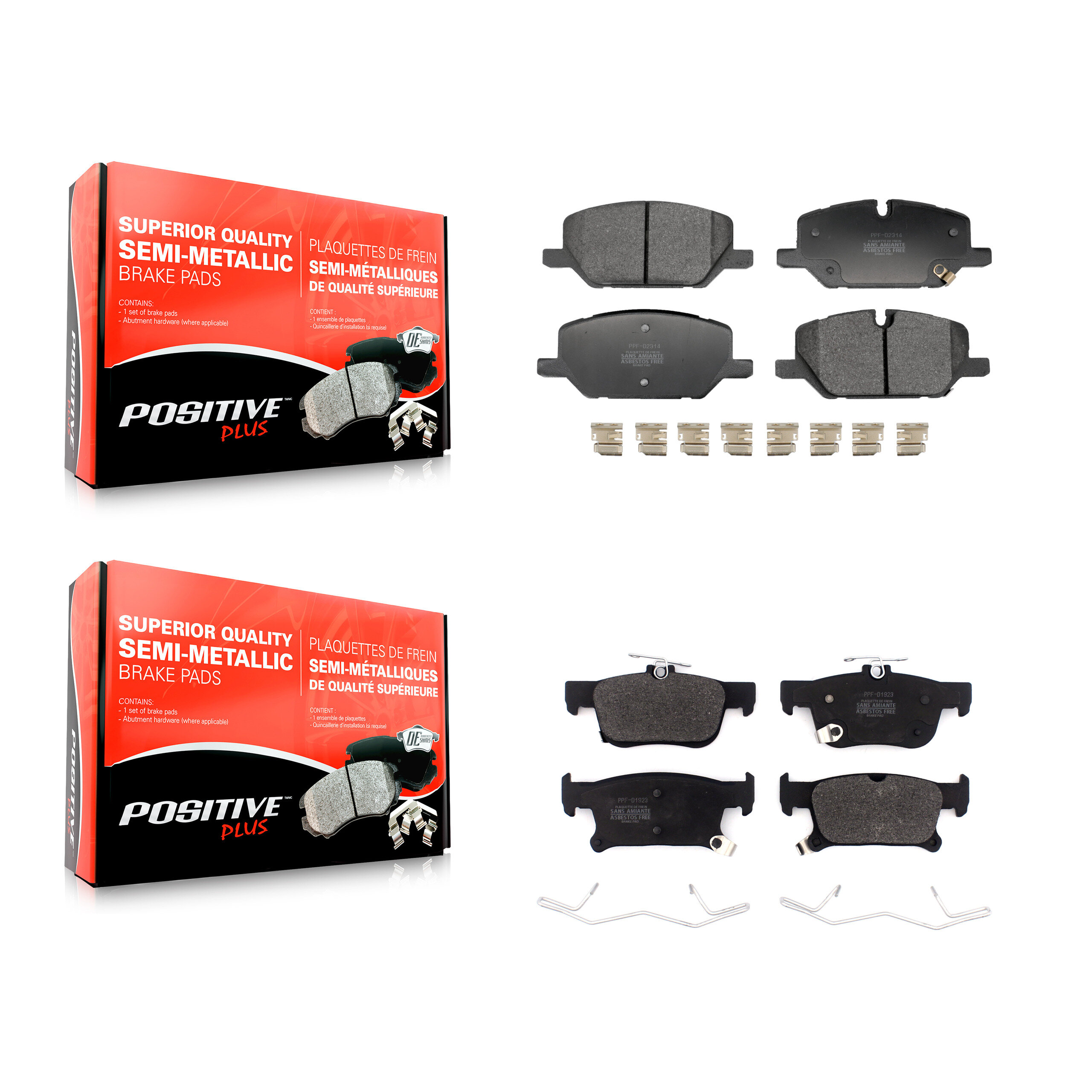 Positive Plus - KPF-100786 - Front and Rear Disc Brake Pad Kits