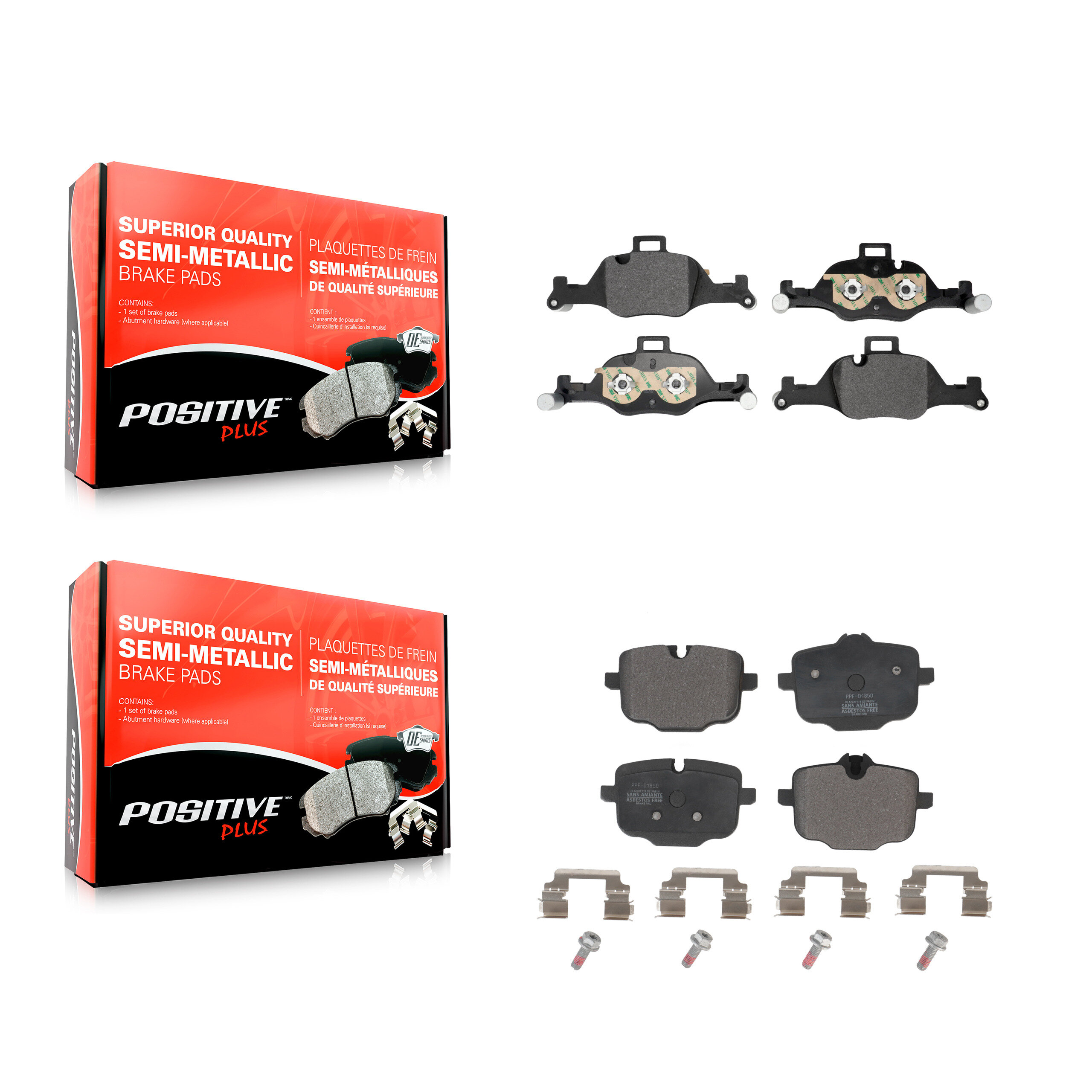 Positive Plus - KPF-100788 - Front and Rear Disc Brake Pad Kits