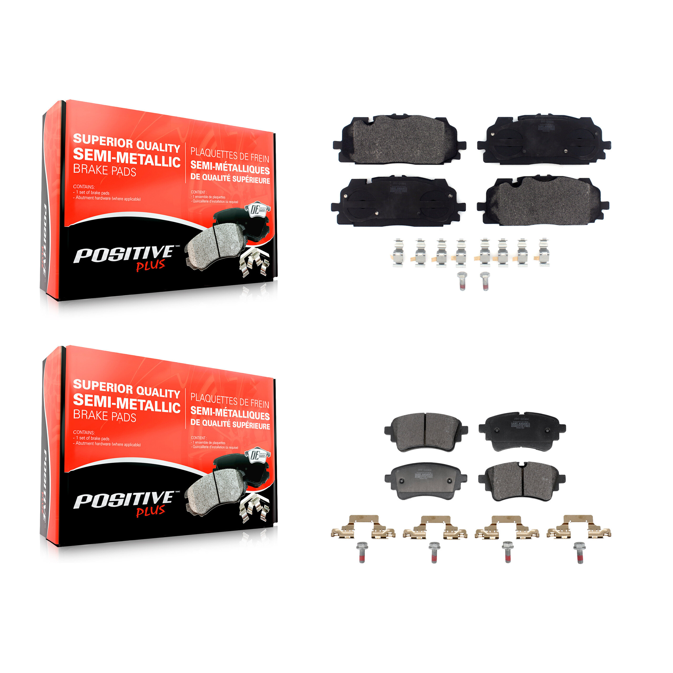 Positive Plus - KPF-100790 - Front and Rear Disc Brake Pad Kits