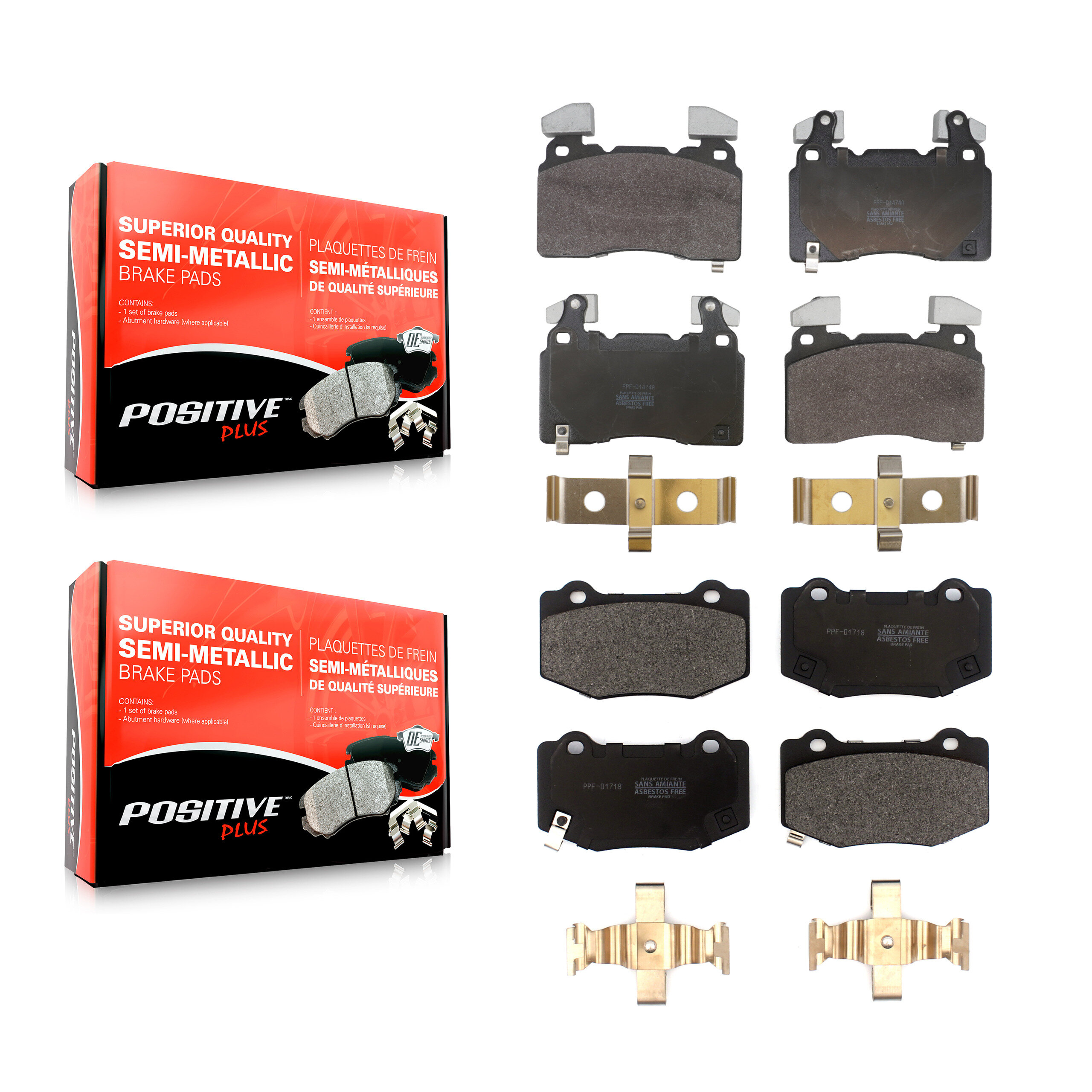 Positive Plus - KPF-100799 - Front and Rear Disc Brake Pad Kits