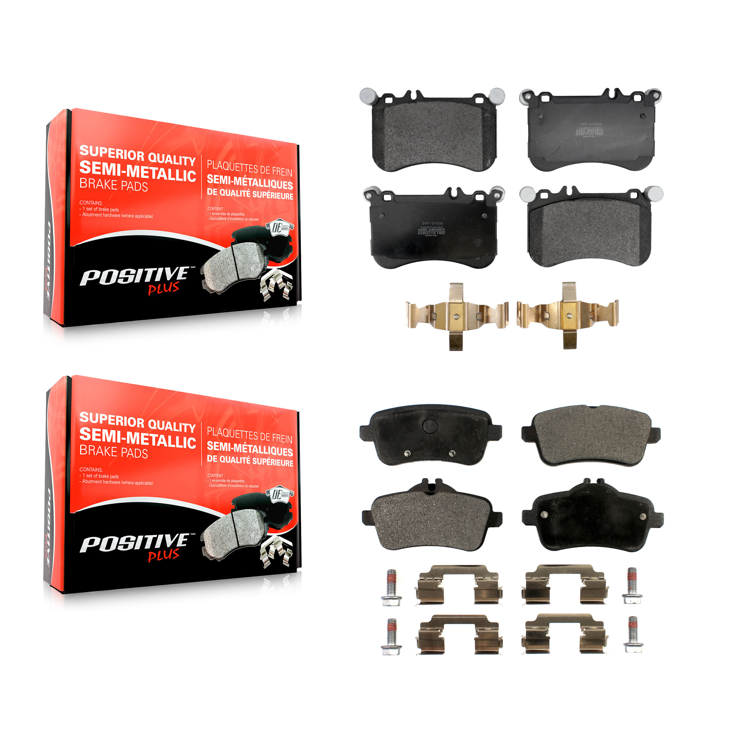 Positive Plus - KPF-100804 - Front and Rear Disc Brake Pad Kits