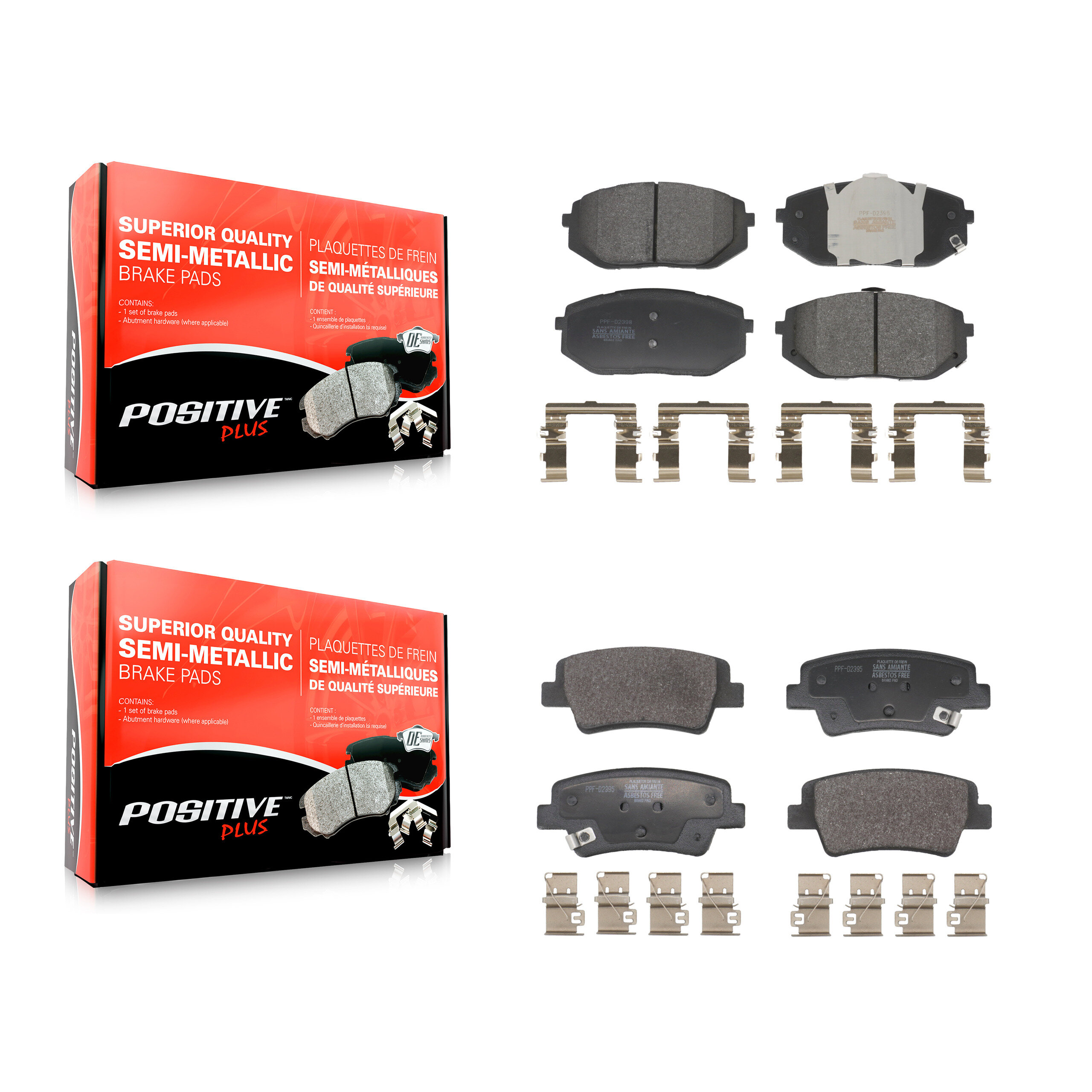 Positive Plus - KPF-100805 - Front and Rear Disc Brake Pad Kits