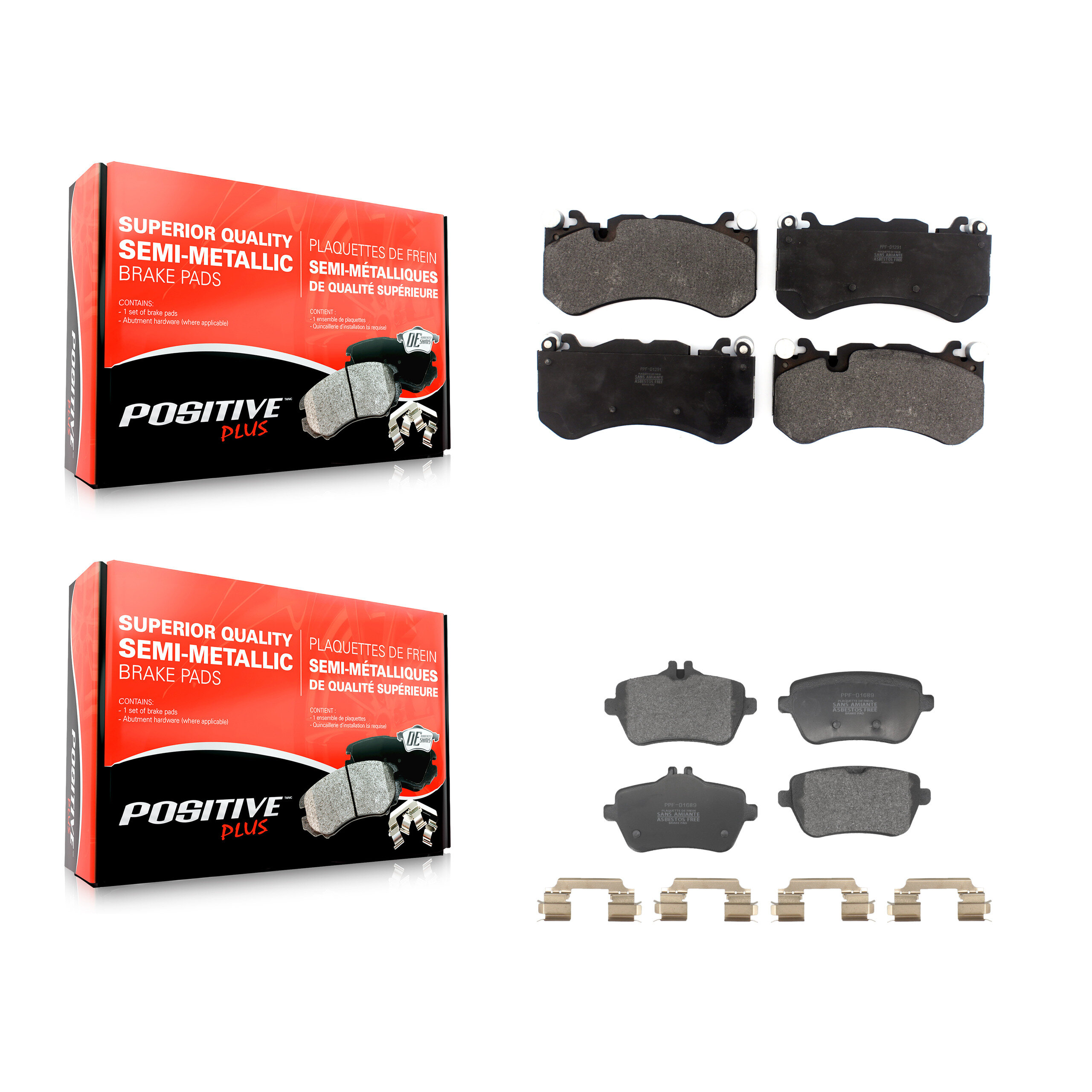 Positive Plus - KPF-100808 - Front and Rear Disc Brake Pad Kits