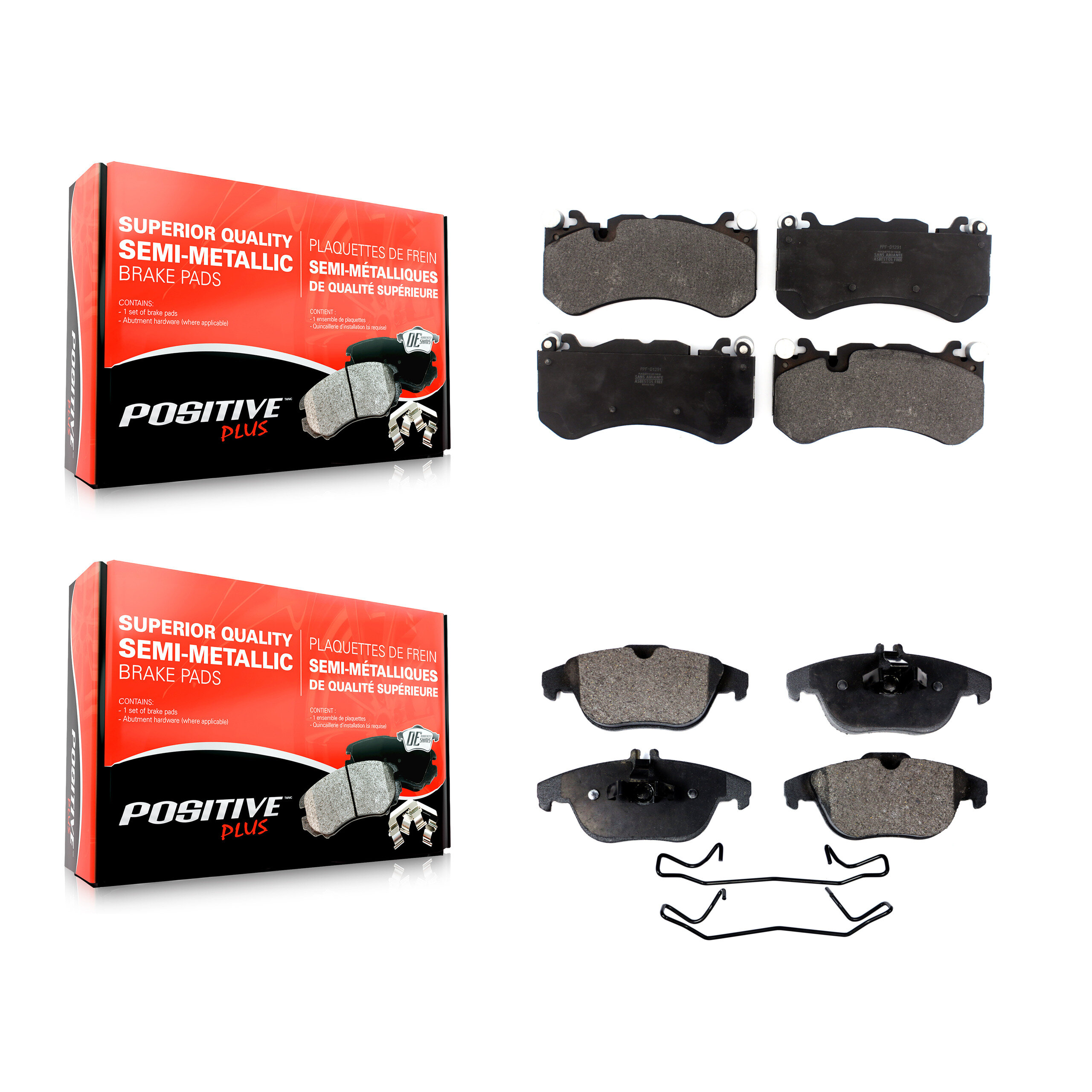 Positive Plus - KPF-100810 - Front and Rear Disc Brake Pad Kits