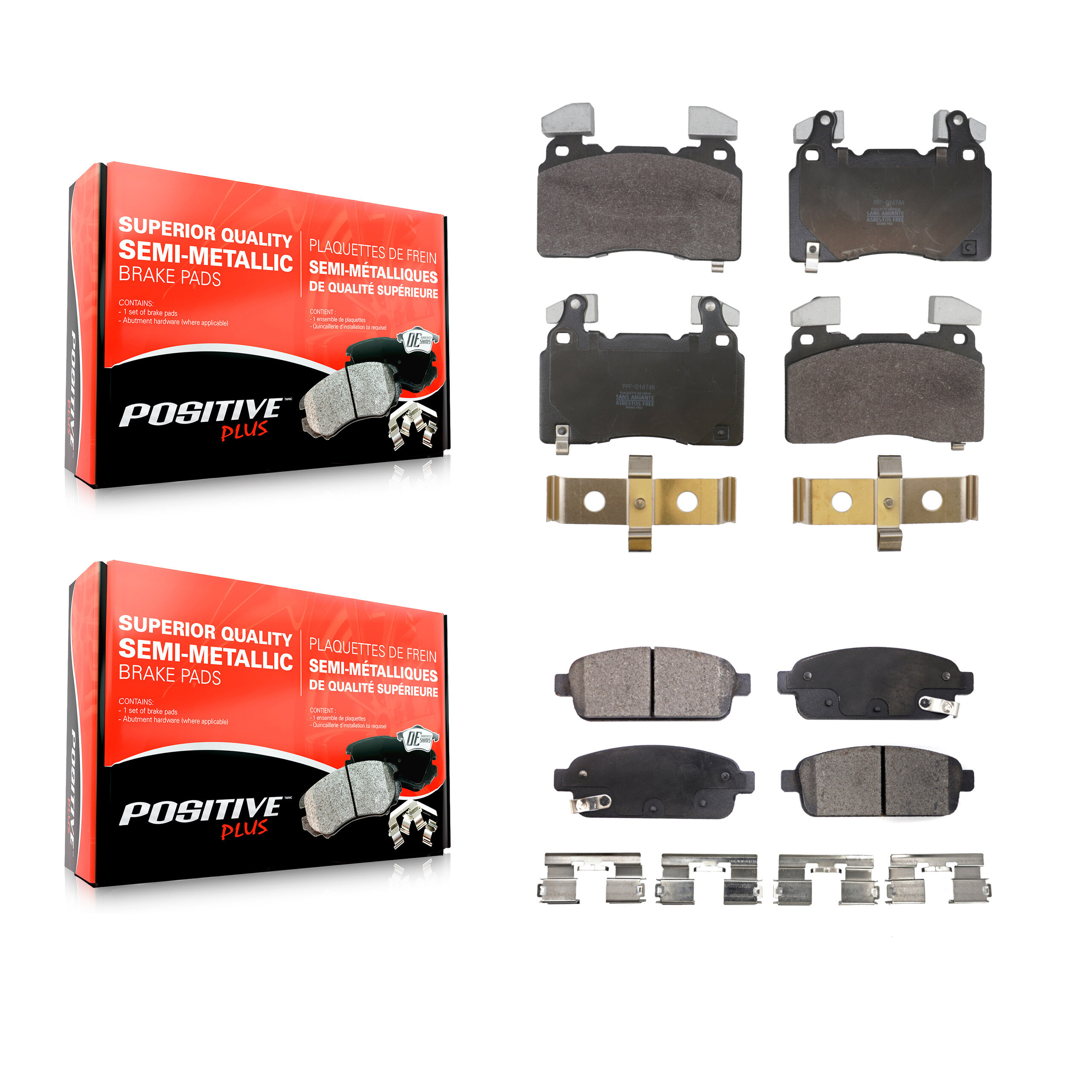 Positive Plus - KPF-100812 - Front and Rear Disc Brake Pad Kits