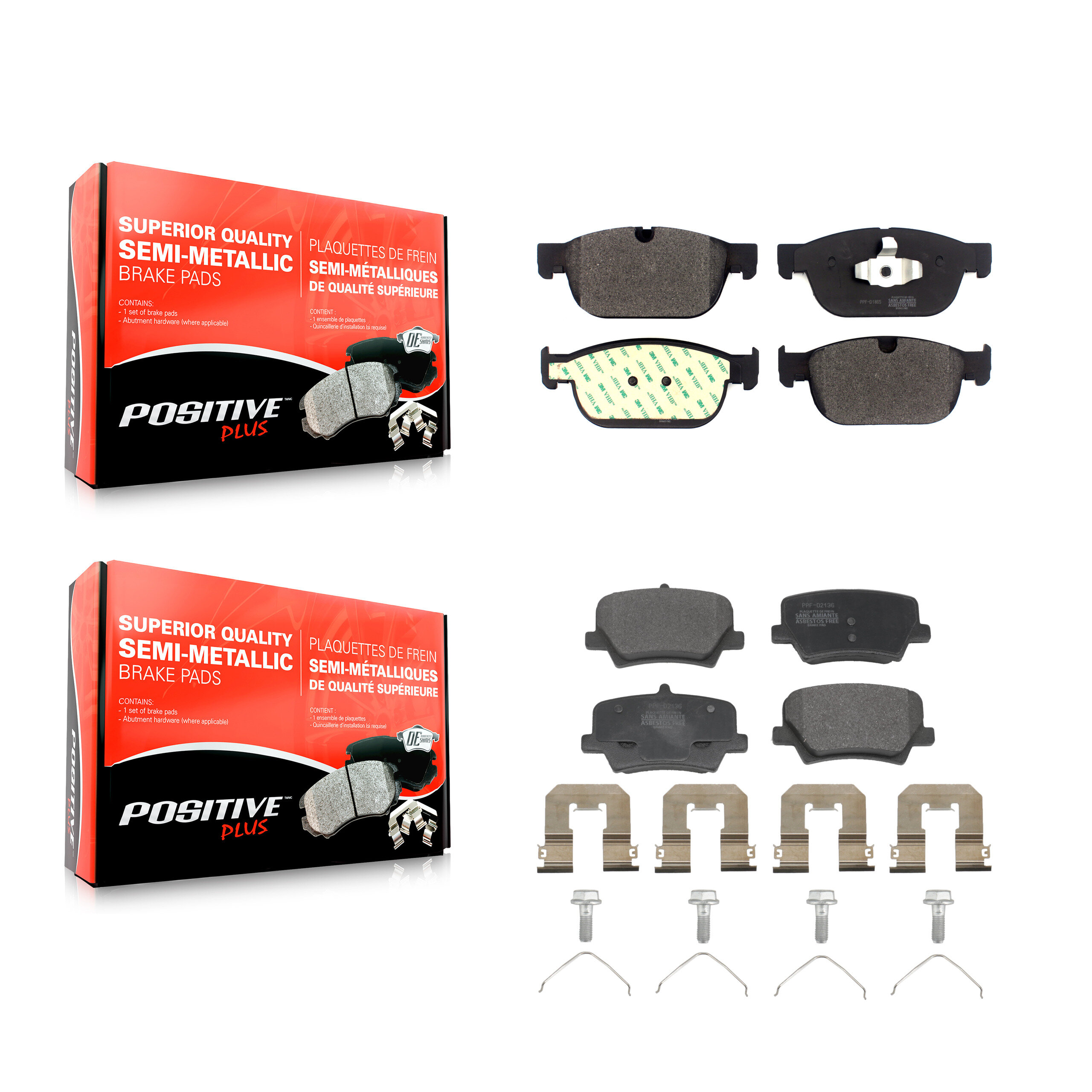 Positive Plus - KPF-100814 - Front and Rear Disc Brake Pad Kits