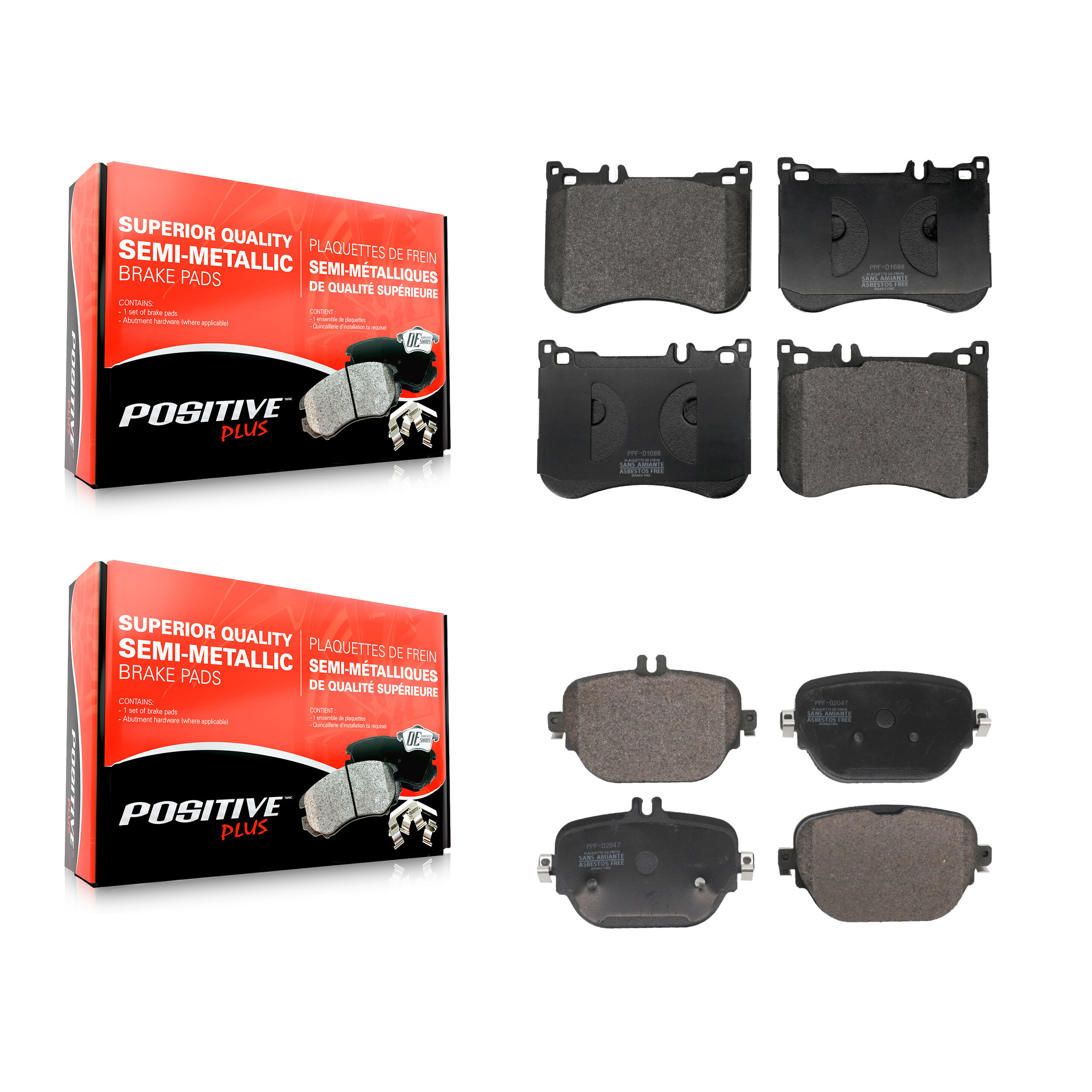 Positive Plus - KPF-100815 - Front and Rear Disc Brake Pad Kits