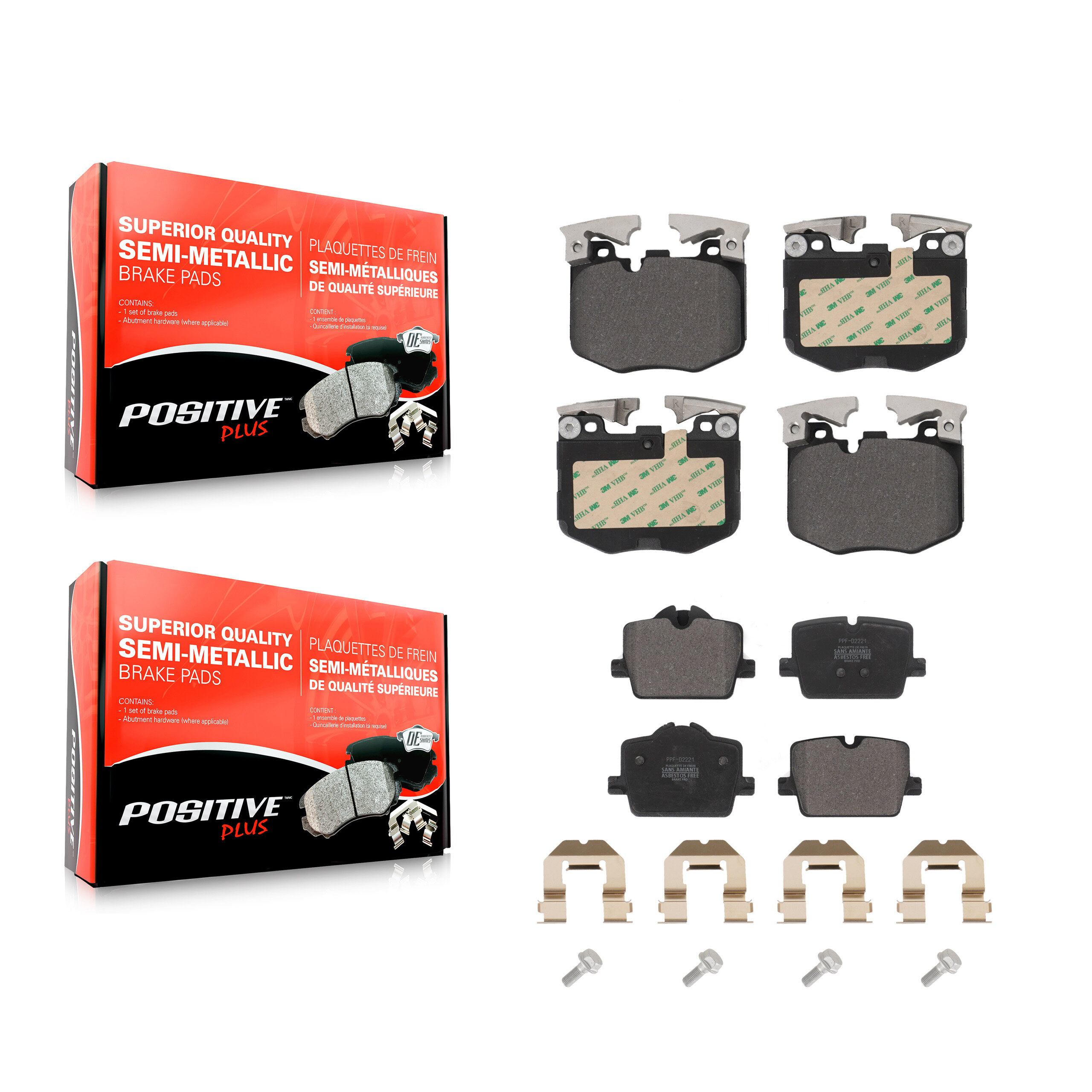 Positive Plus - KPF-100816 - Front and Rear Disc Brake Pad Kits