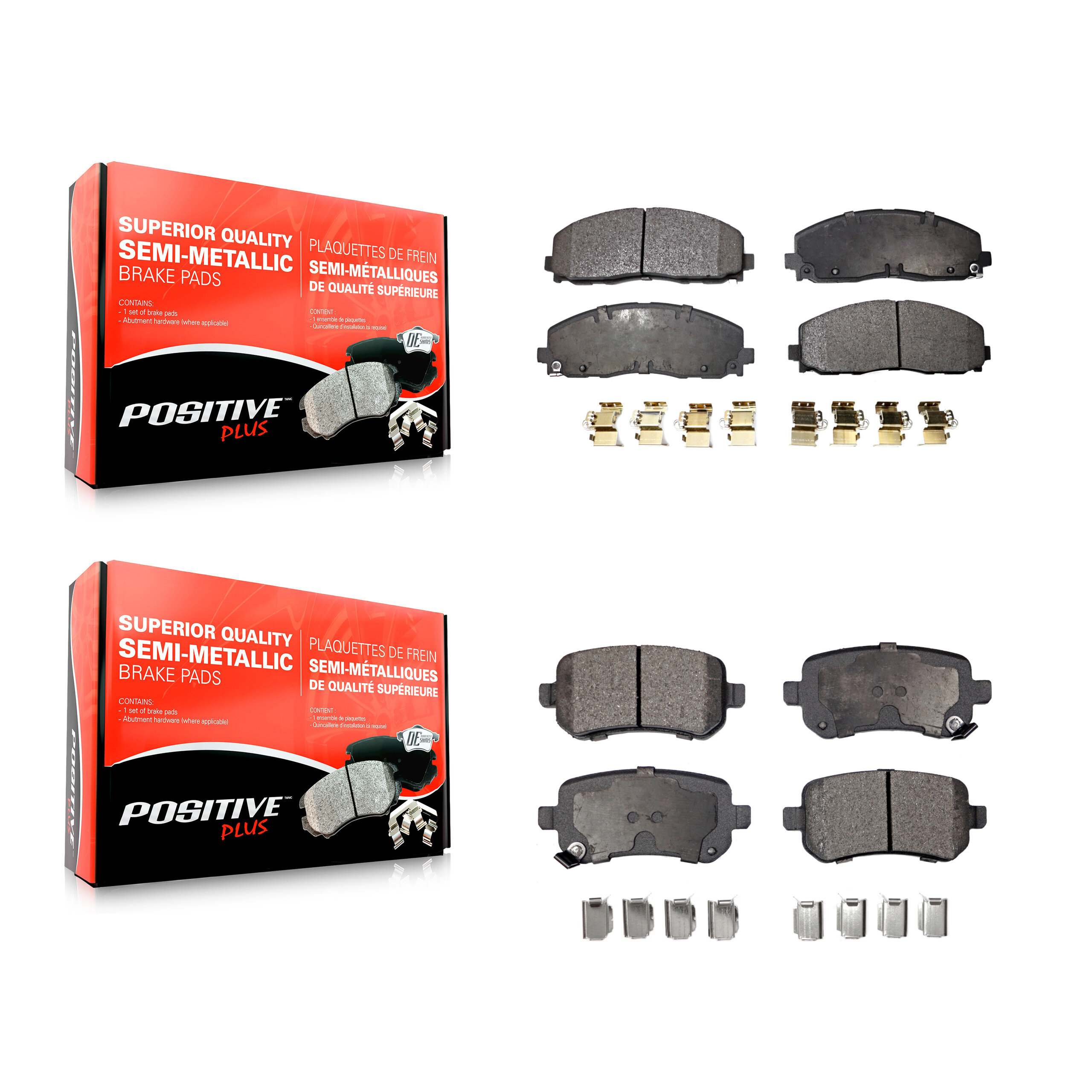 Positive Plus - KPF-100817 - Front and Rear Disc Brake Pad Kits