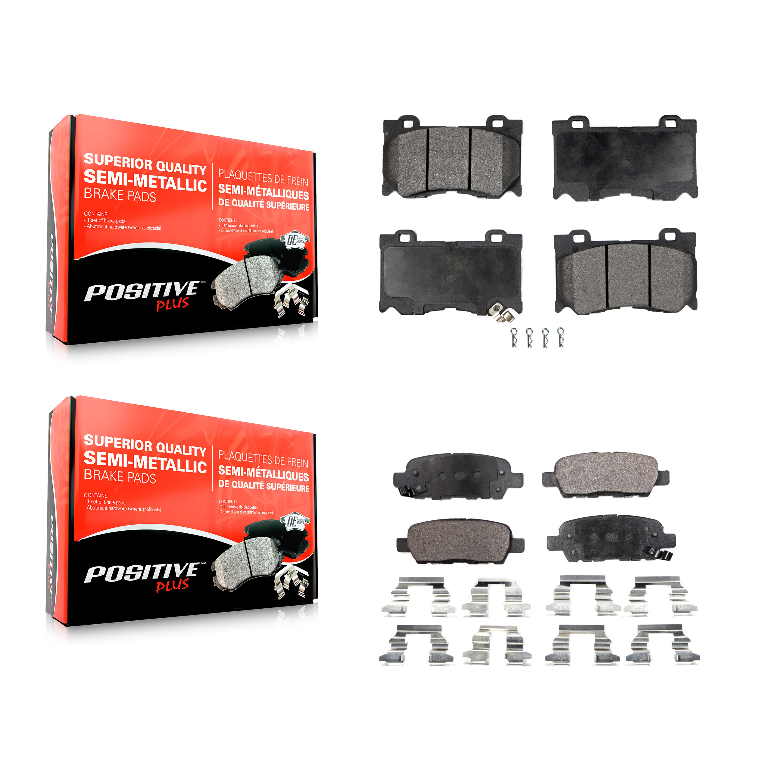 Positive Plus - KPF-100820 - Front and Rear Disc Brake Pad Kits