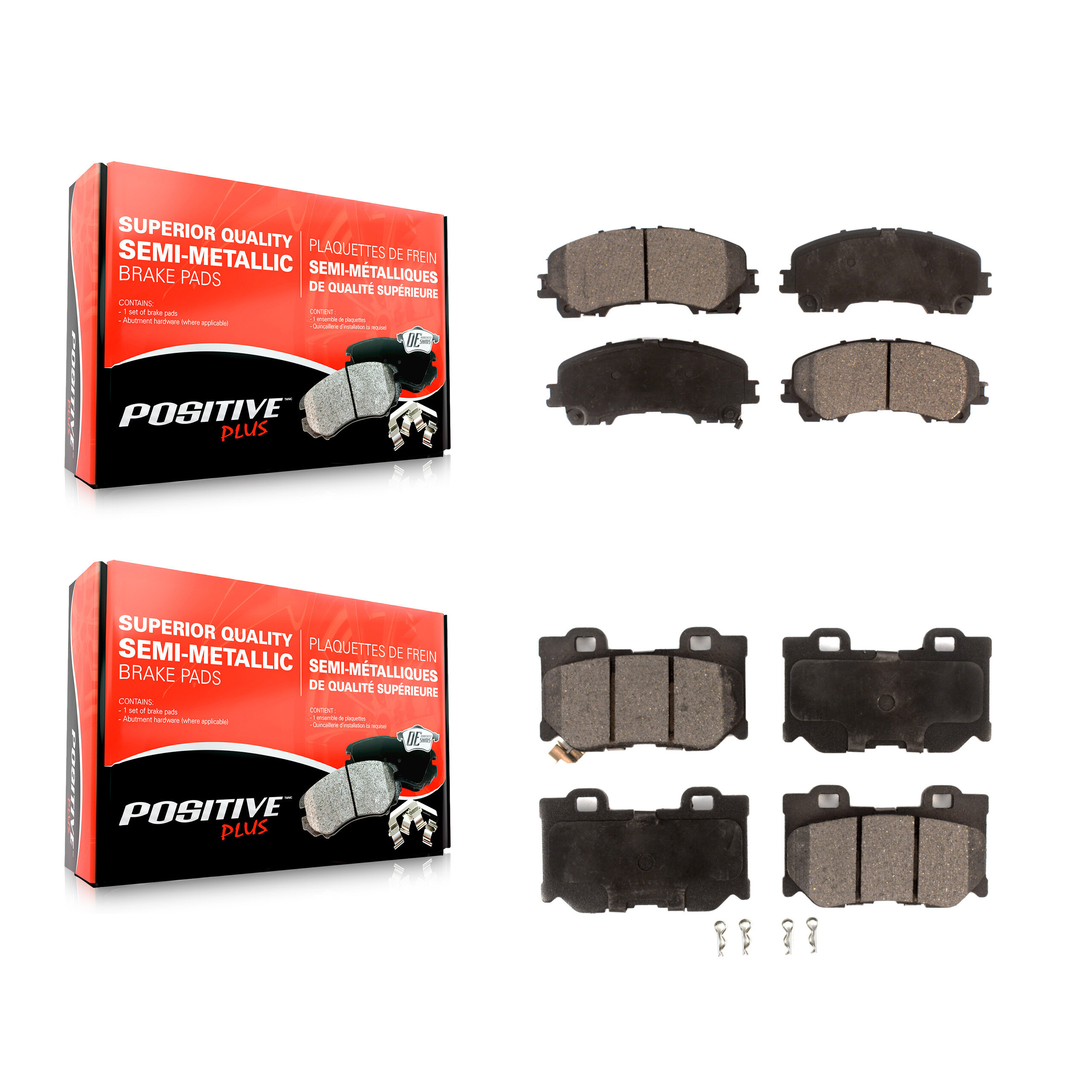Positive Plus - KPF-100821 - Front and Rear Disc Brake Pad Kits