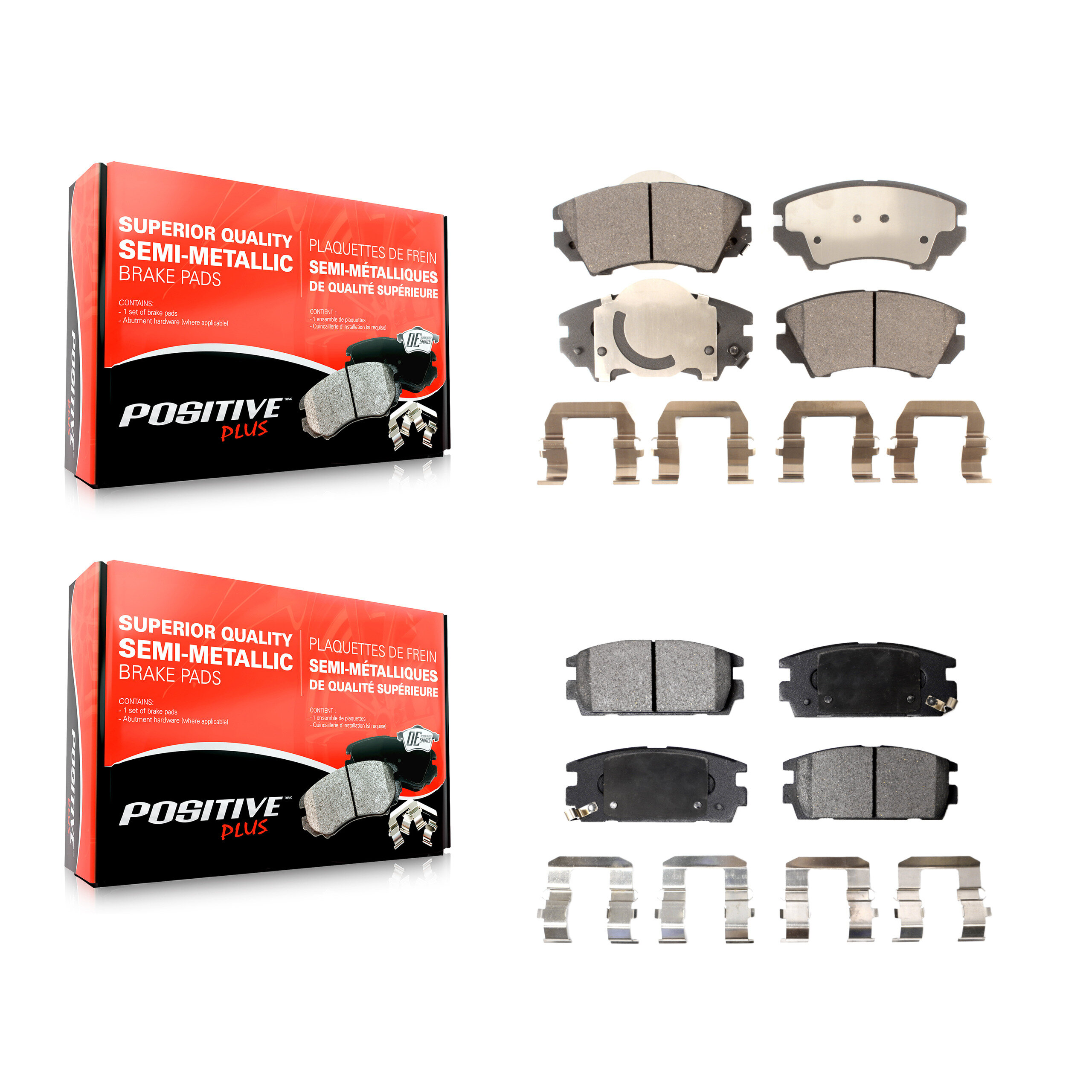 Positive Plus - KPF-100835 - Front and Rear Disc Brake Pad Kits