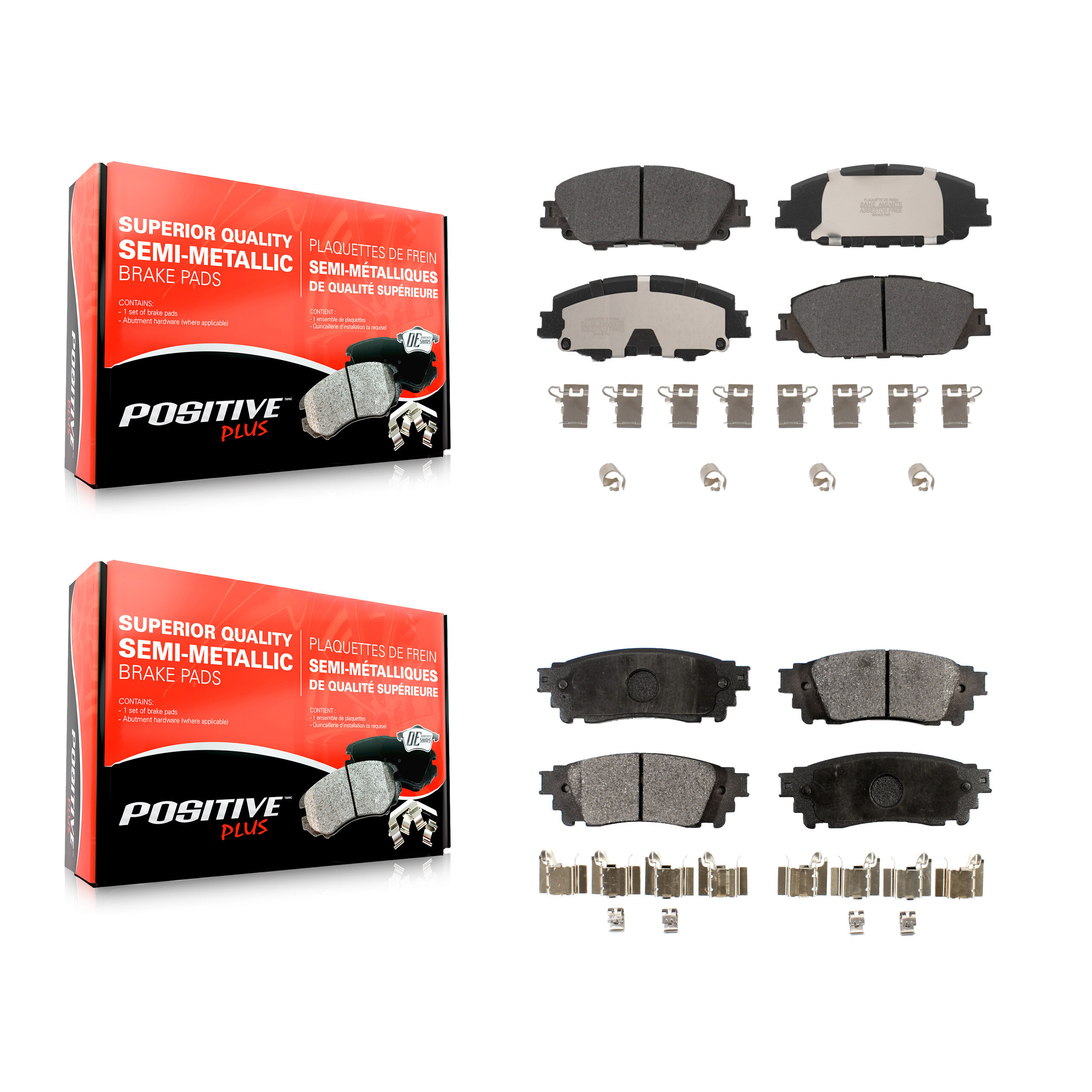 Positive Plus - KPF-100838 - Front and Rear Disc Brake Pad Kits
