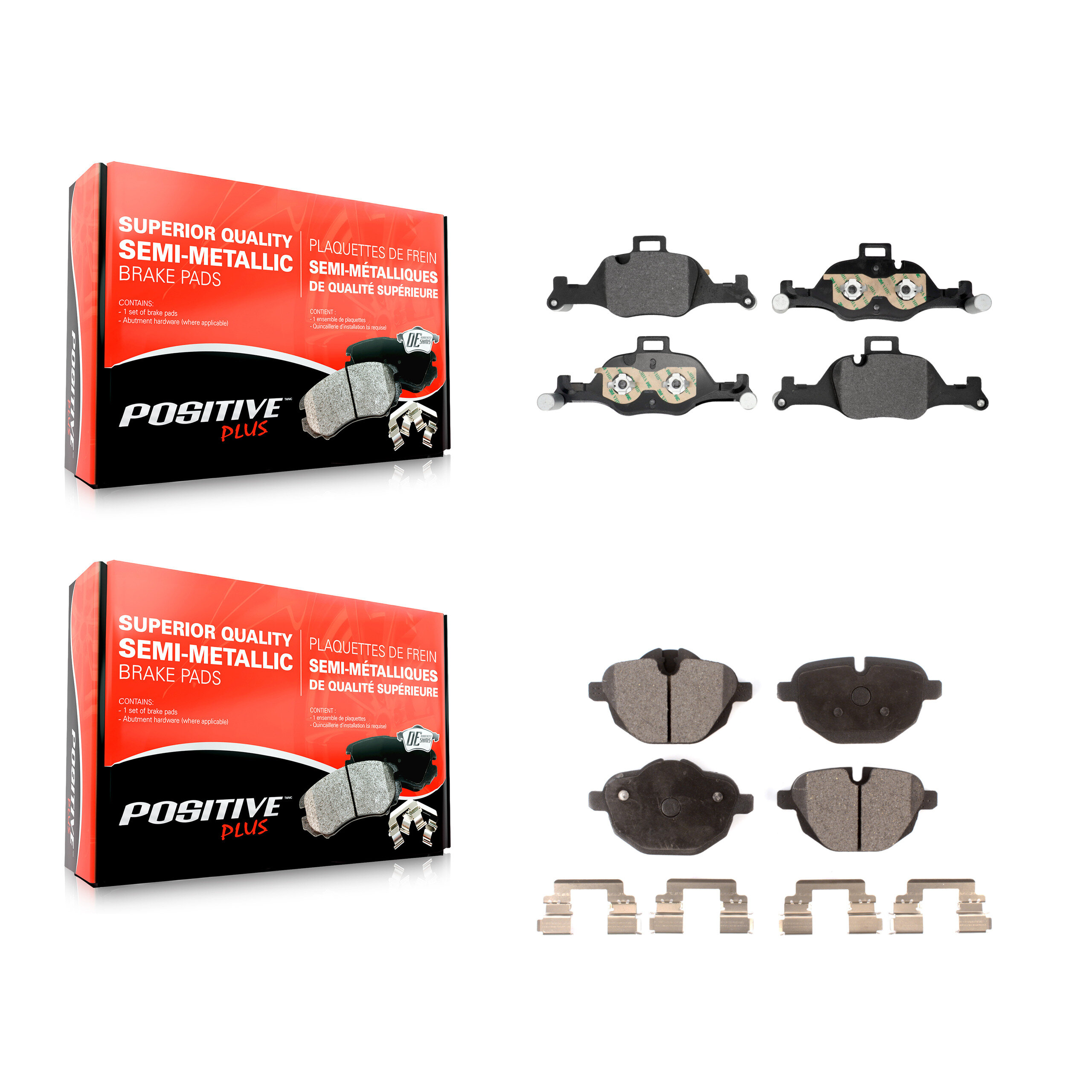 Positive Plus - KPF-100840 - Front and Rear Disc Brake Pad Kits