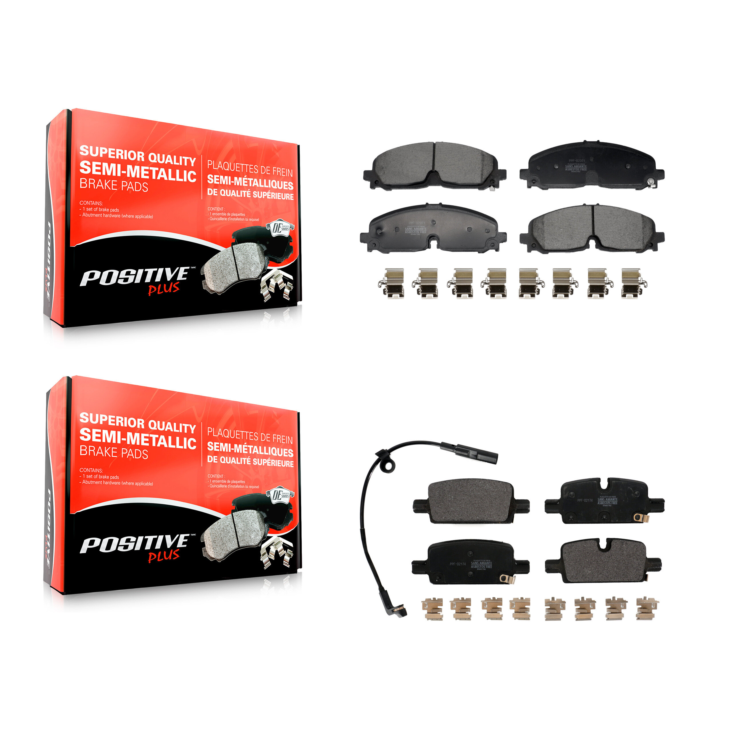 Positive Plus - KPF-100842 - Front and Rear Disc Brake Pad Kits