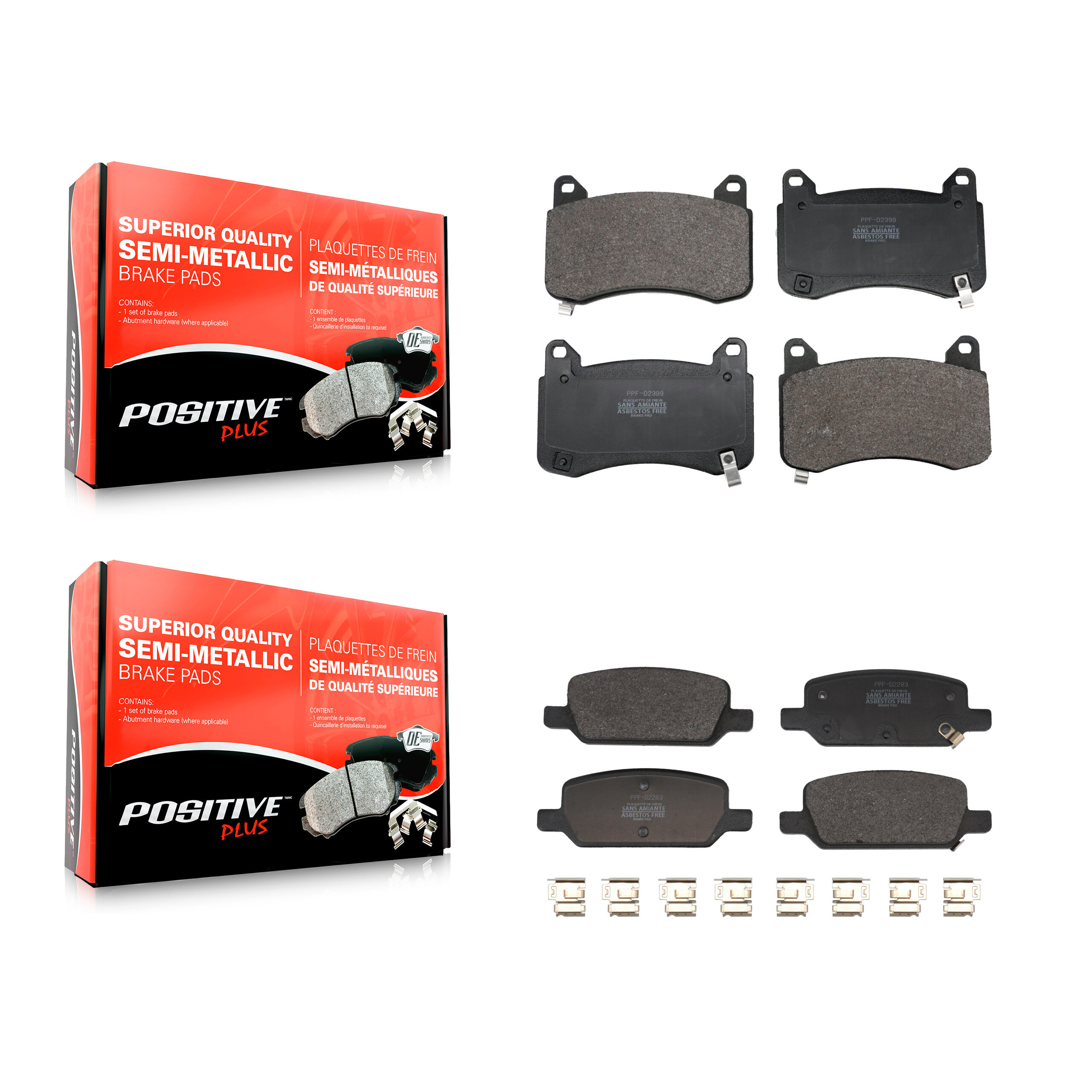 Positive Plus - KPF-100843 - Front and Rear Disc Brake Pad Kits