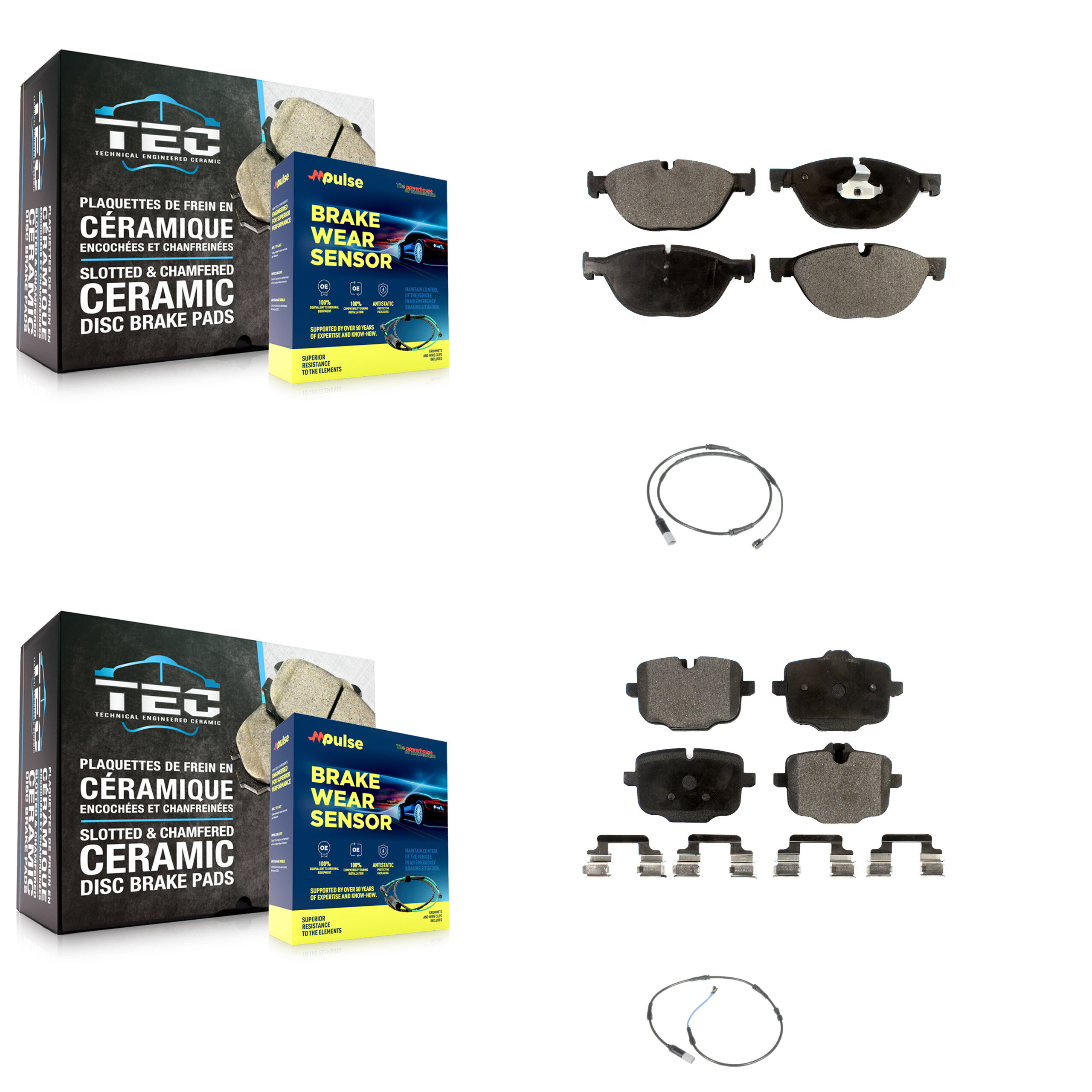 Positive Plus - KPW-100011 - Front and Rear Disc Brake Pad Kits