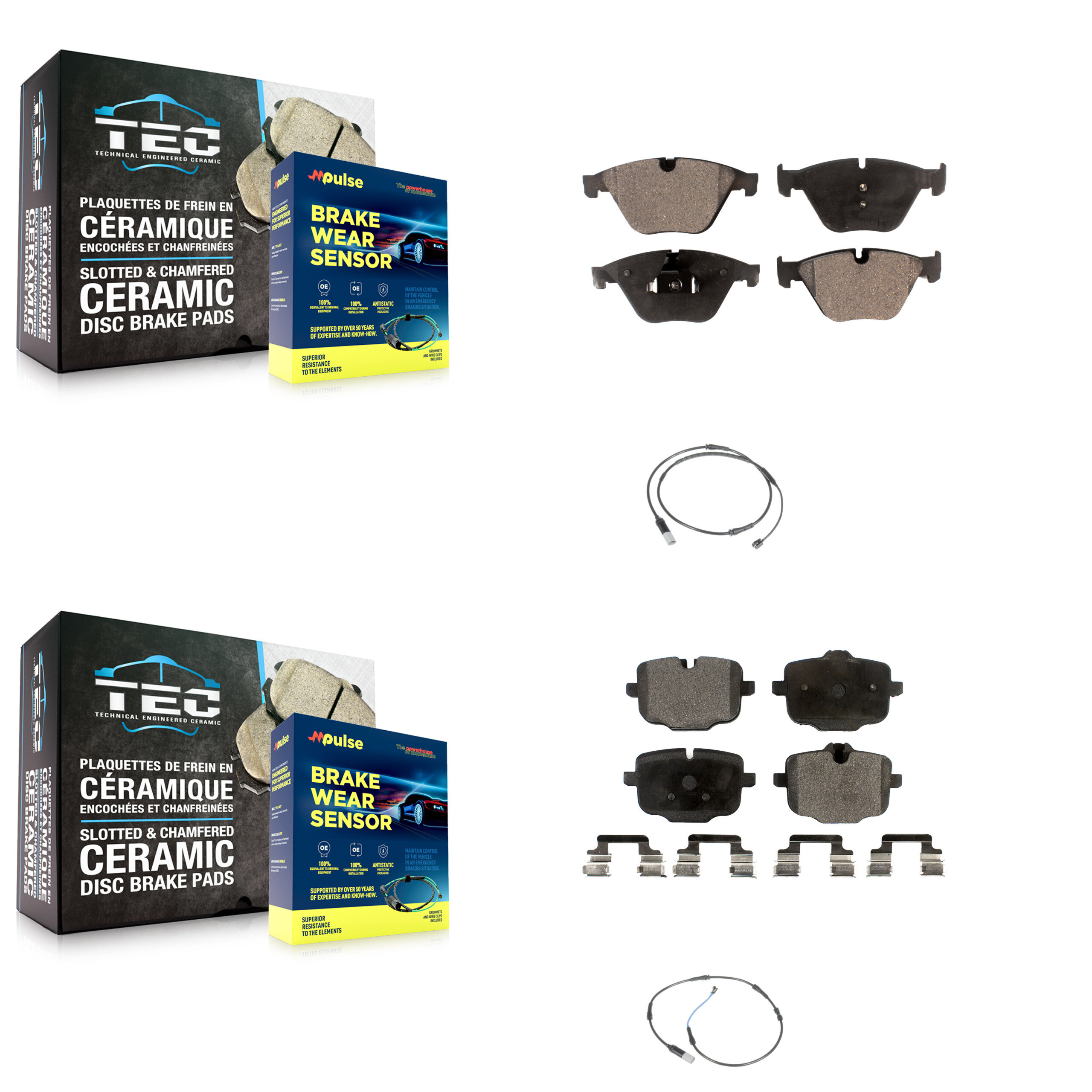 Positive Plus - KPW-100014 - Front and Rear Disc Brake Pad Kits