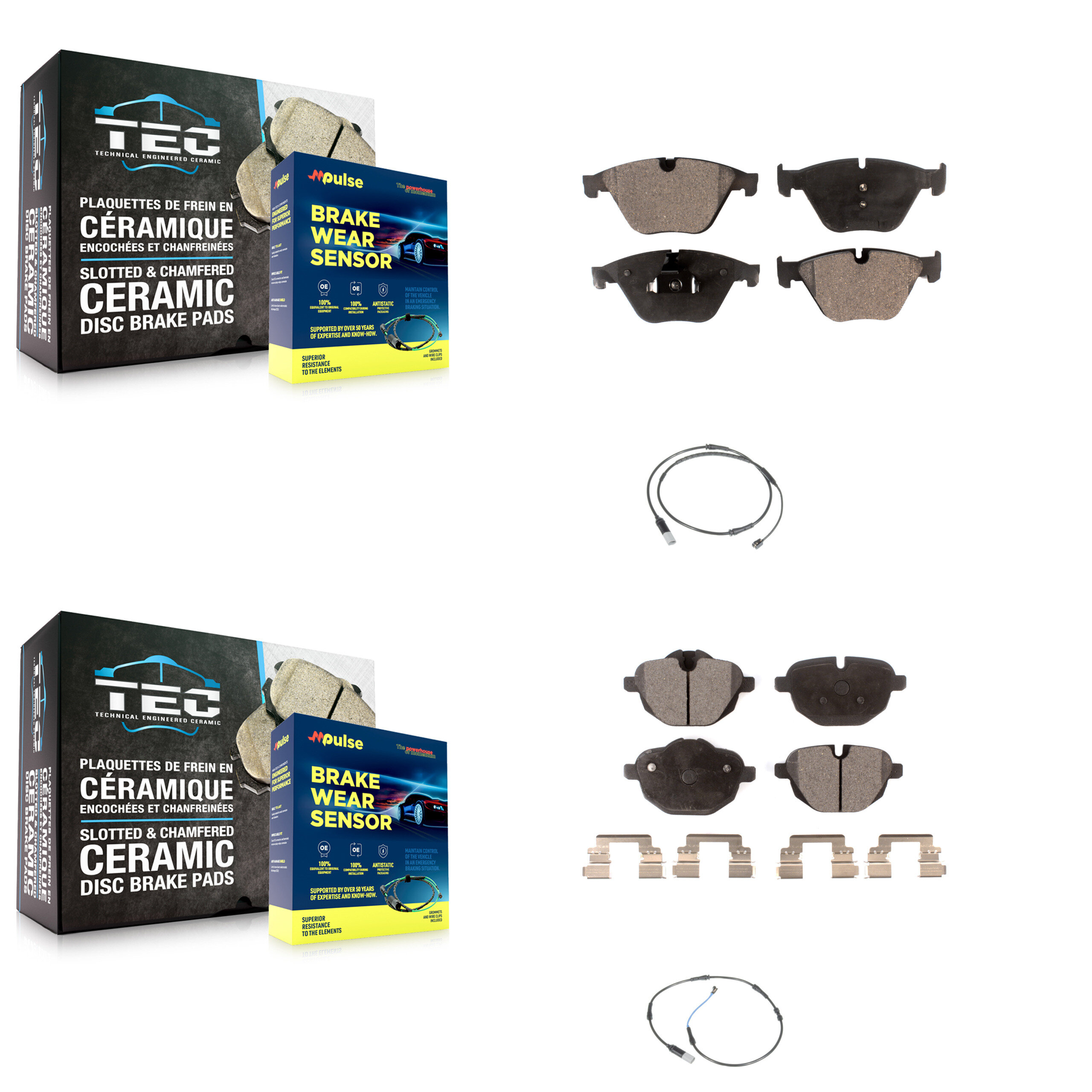 Positive Plus - KPW-100015 - Front and Rear Disc Brake Pad Kits