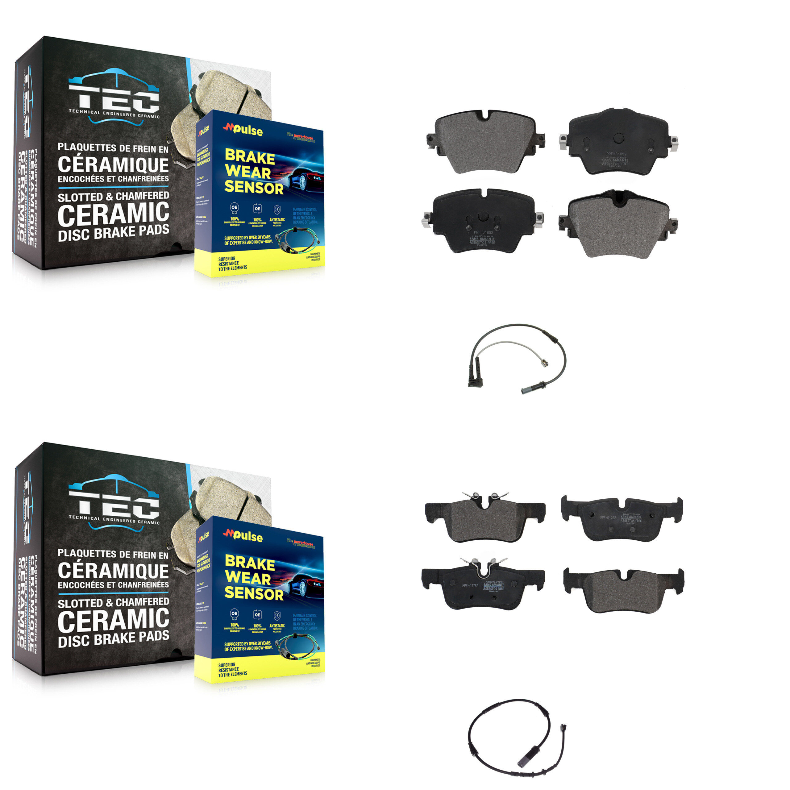 Positive Plus - KPW-100016 - Front and Rear Disc Brake Pad Kits