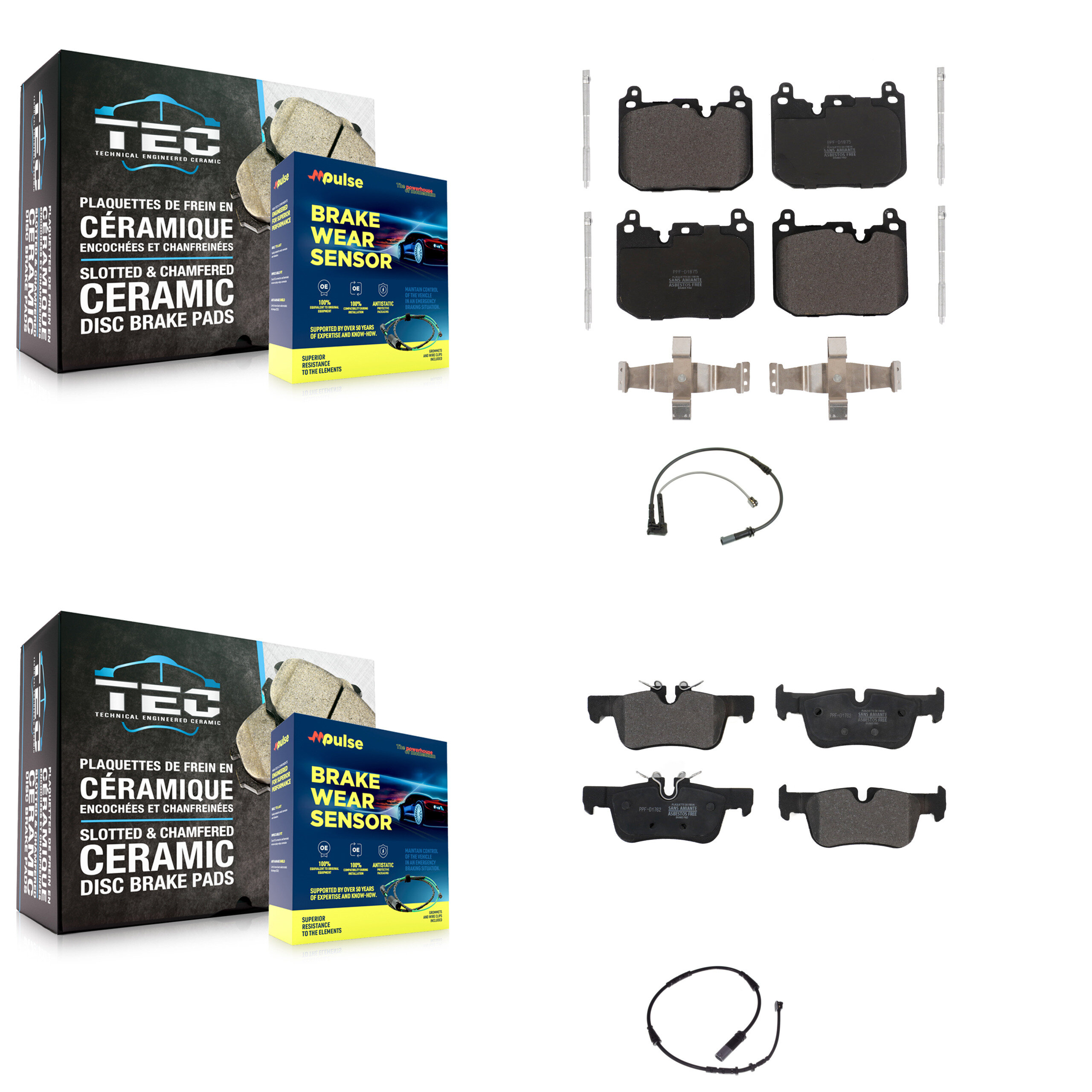 Positive Plus - KPW-100017 - Front and Rear Disc Brake Pad Kits