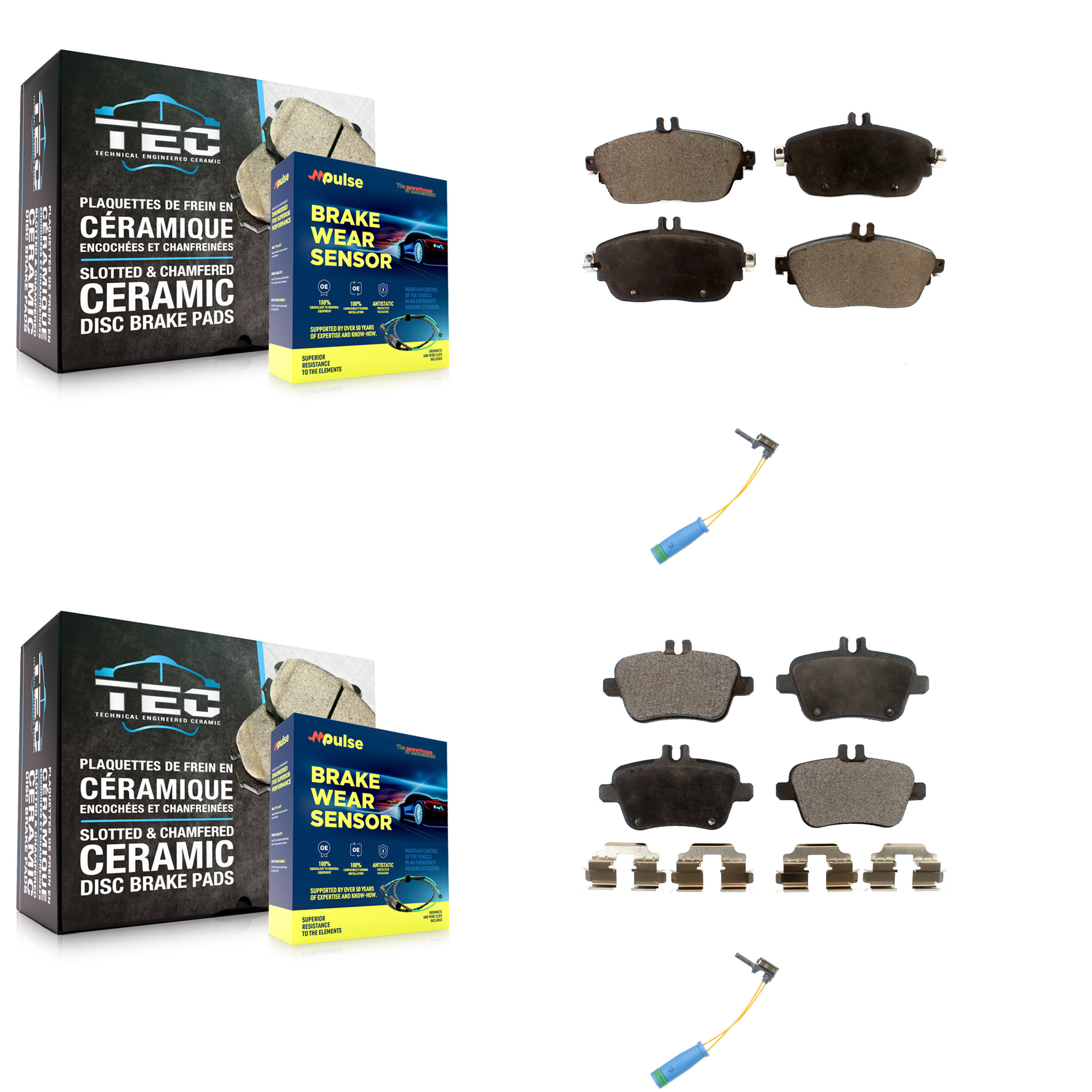 Positive Plus - KPW-100022 - Front and Rear Disc Brake Pad Kits