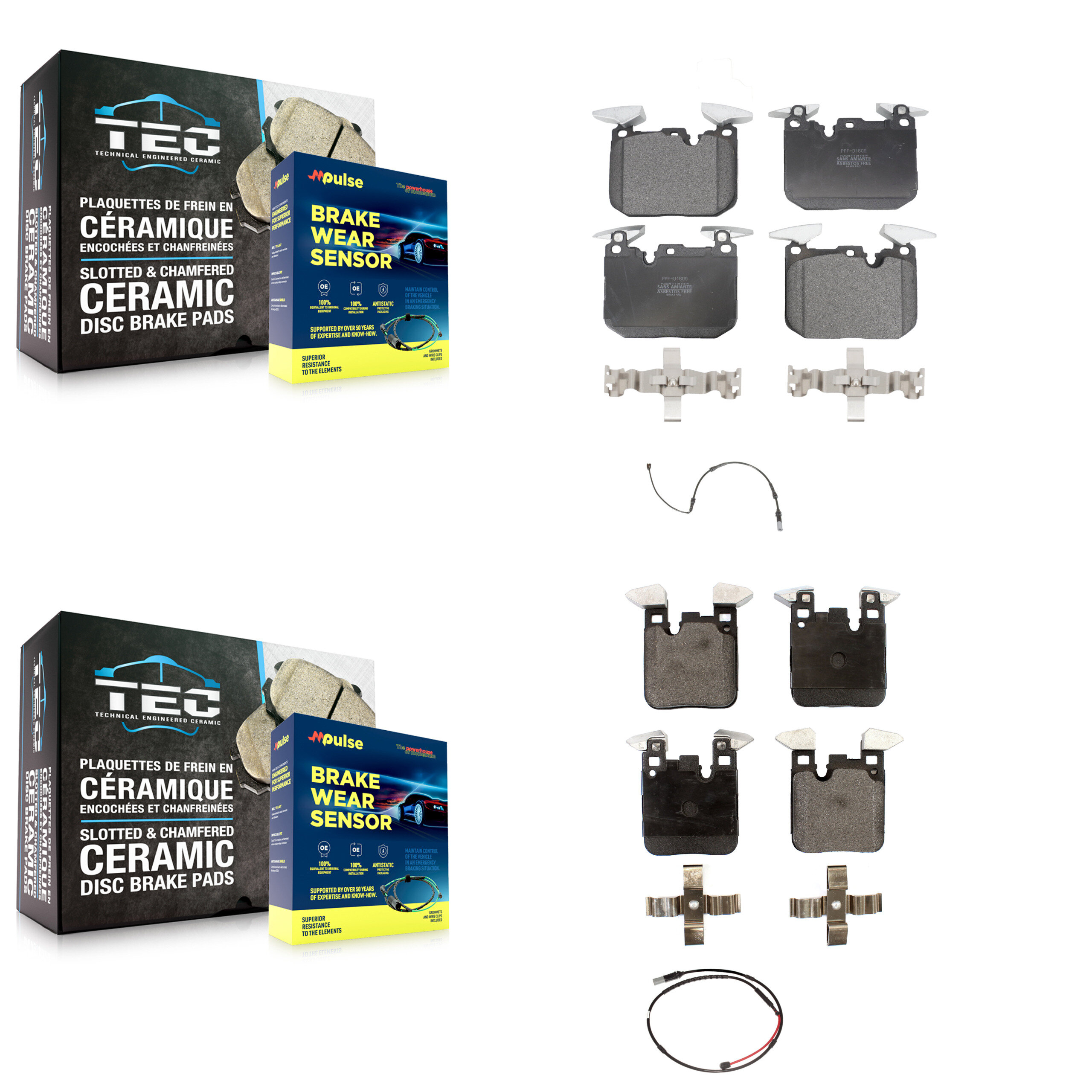 Positive Plus - KPW-100044 - Front and Rear Disc Brake Pad Kits