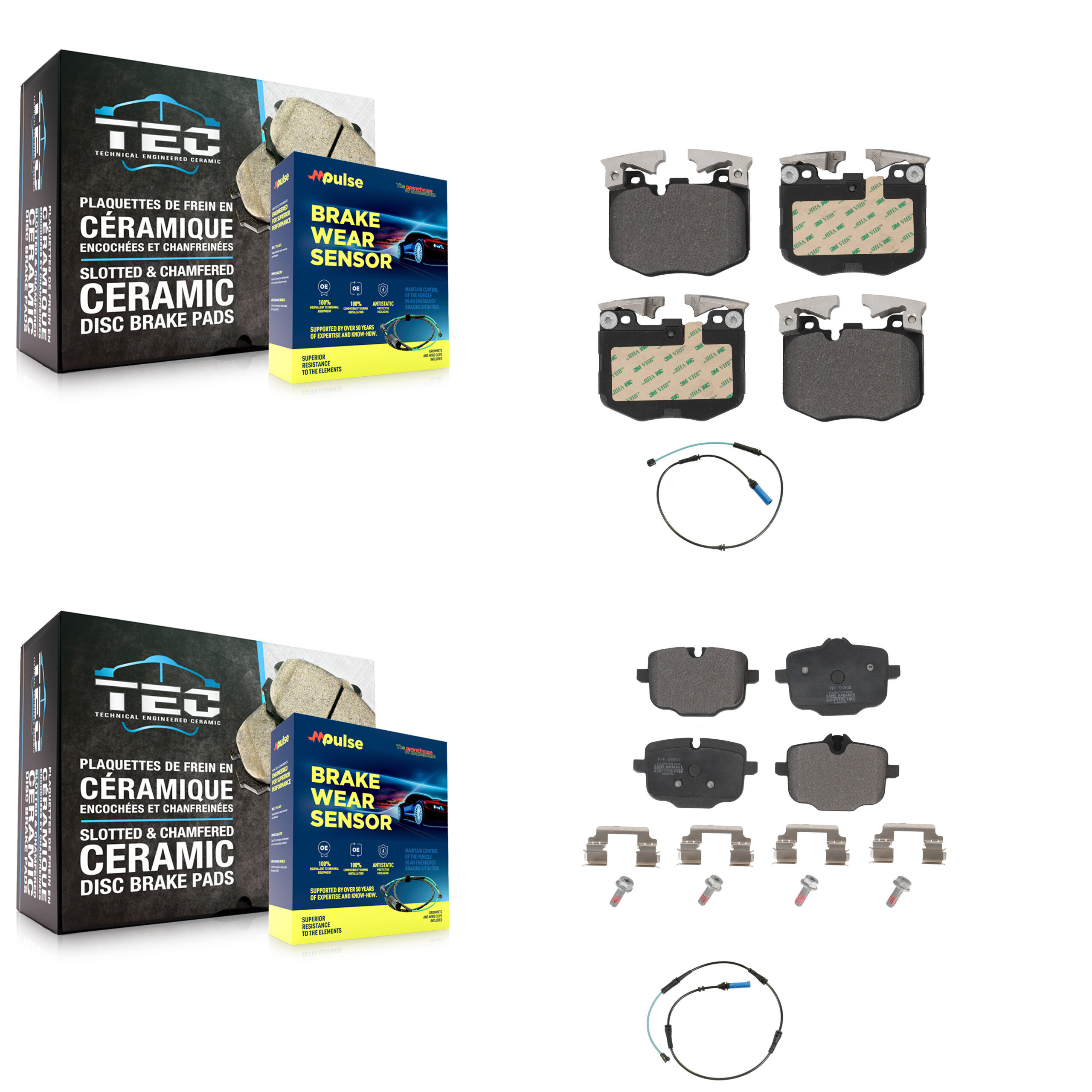 Positive Plus - KPW-100053 - Front and Rear Disc Brake Pad Kits